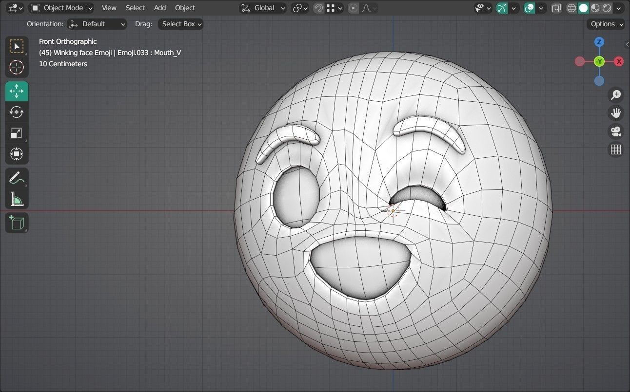 Winking face Animated Emoji Low-poly 3D model_8