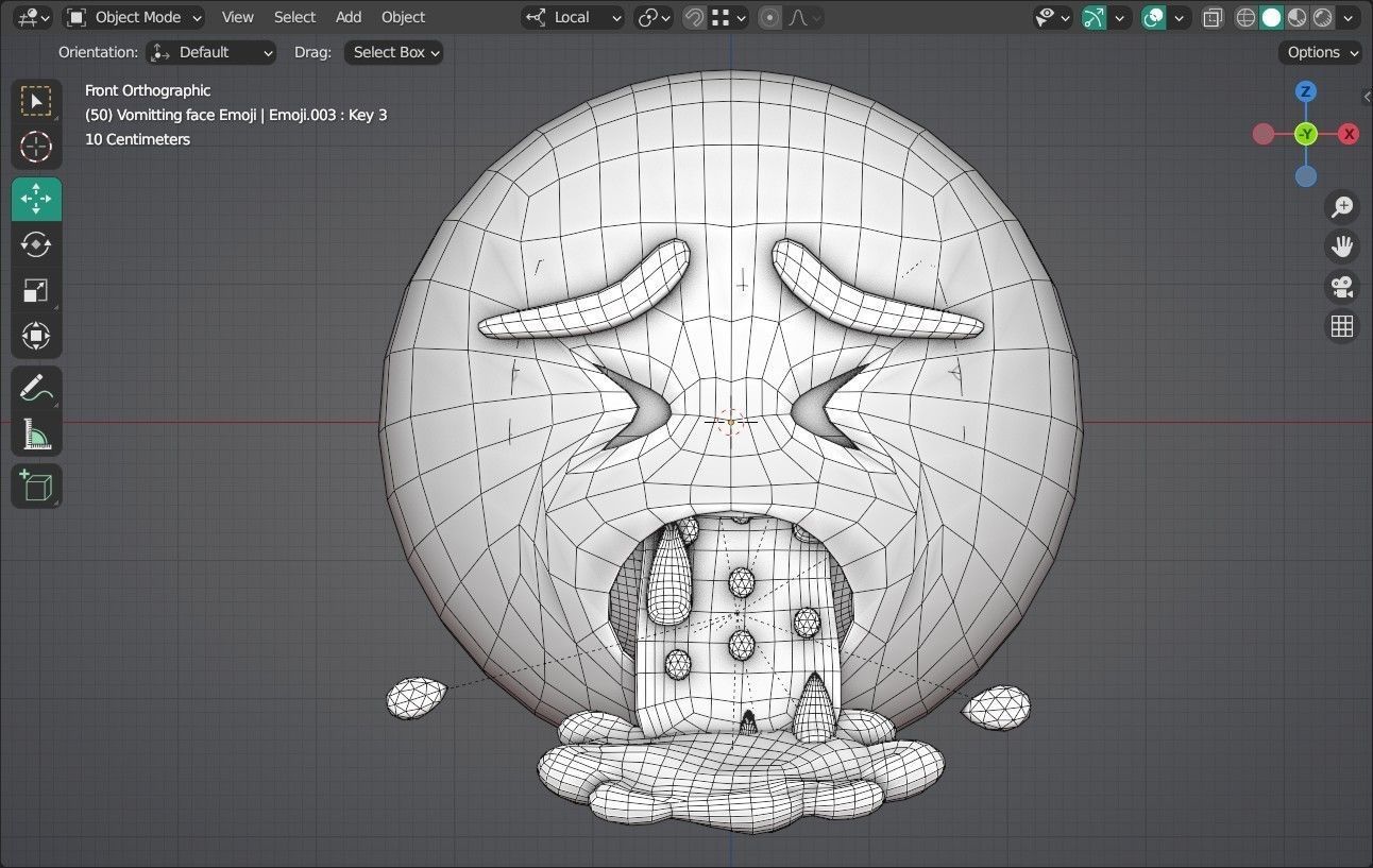 Vomiting face Animated Emoji Low-poly 3D model_5