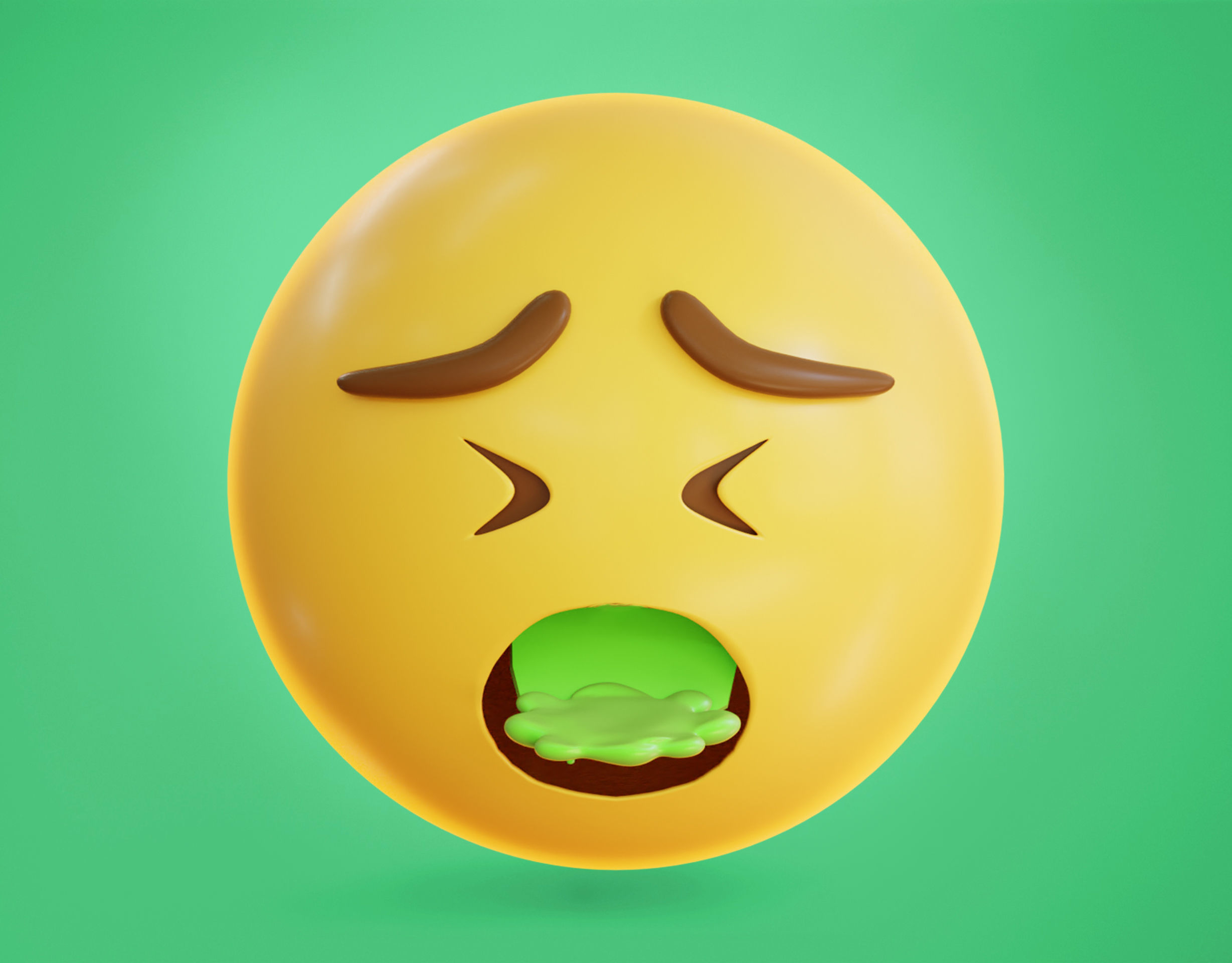 Vomiting face Animated Emoji Low-poly 3D model_9