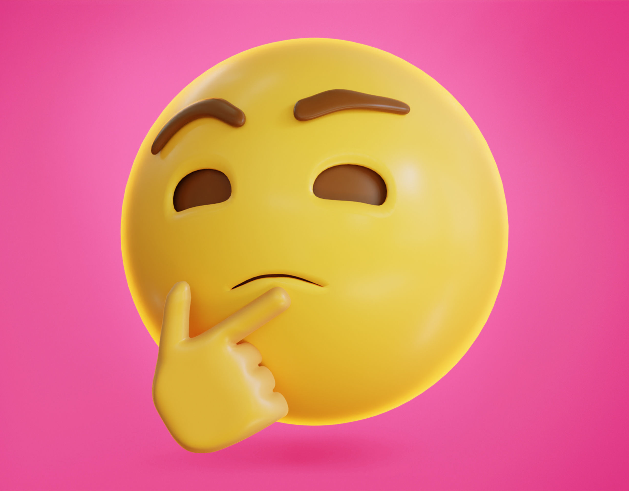 Thinking face Animated Emoji Low-poly 3D model_6