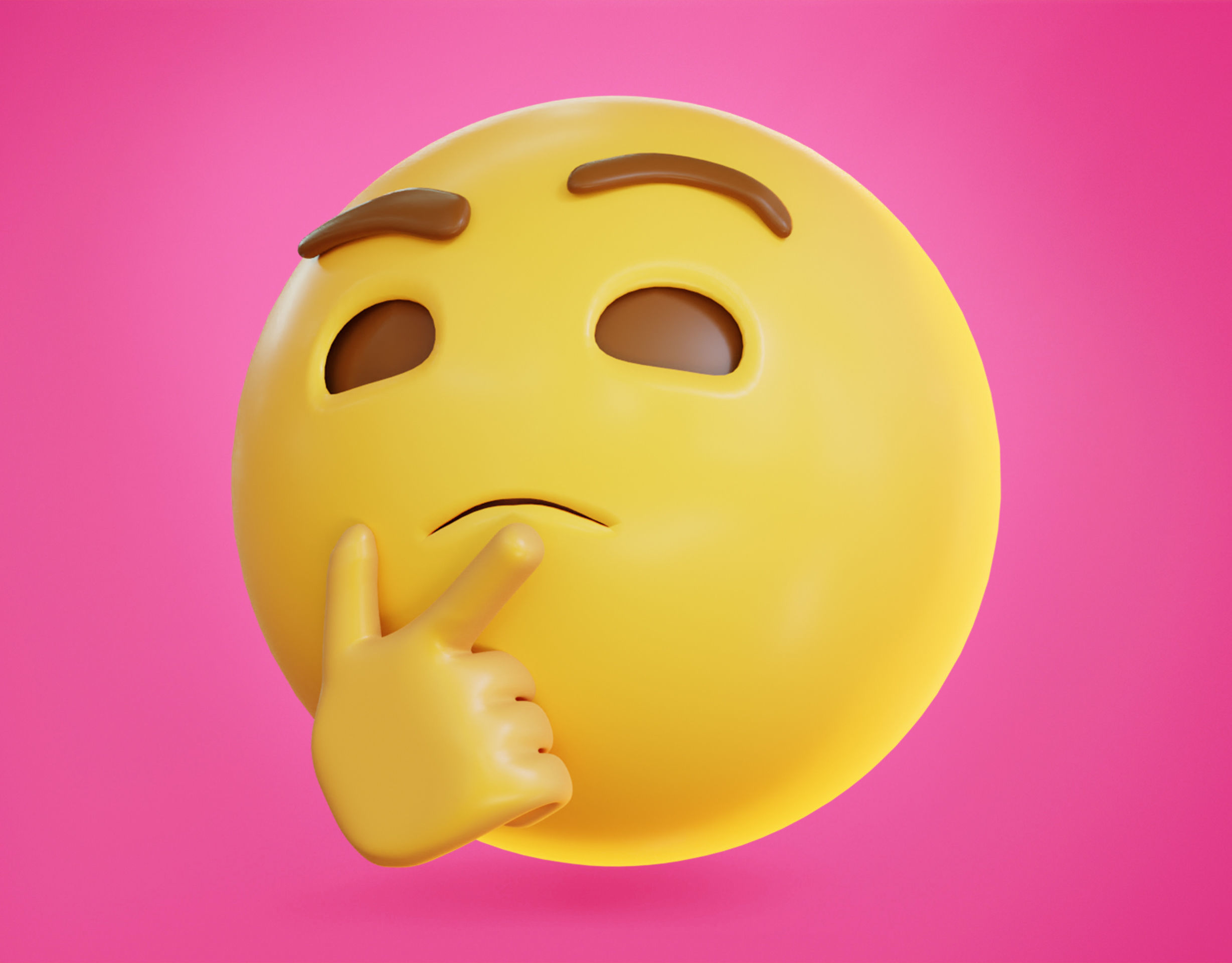 Thinking face Animated Emoji Low-poly 3D model_9