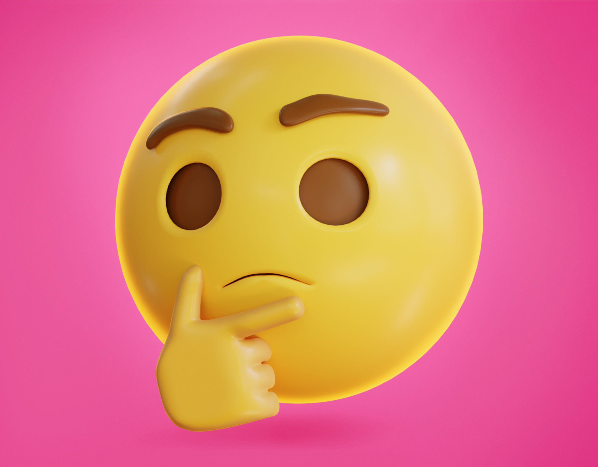 Thinking face Animated Emoji Low-poly 3D model_5