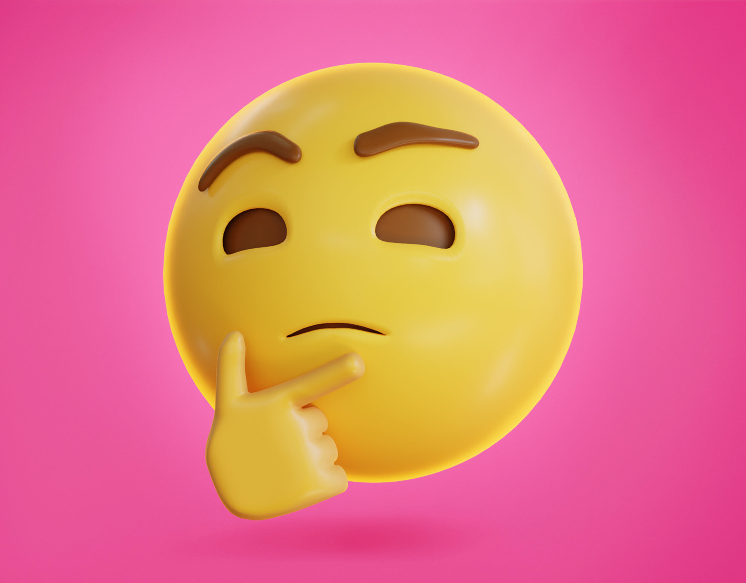 Thinking face Animated Emoji Low-poly 3D model_2