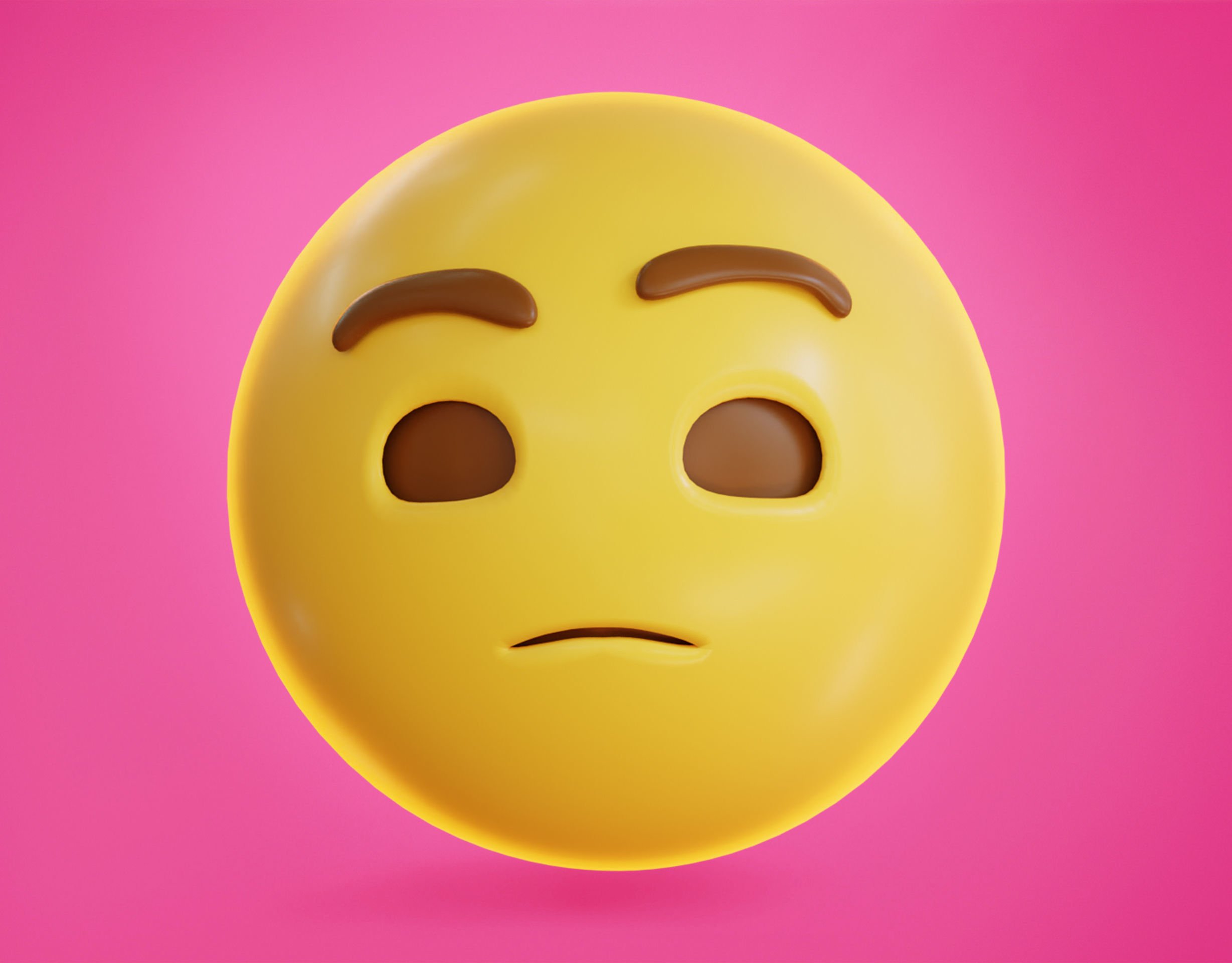 Thinking face Animated Emoji Low-poly 3D model_3