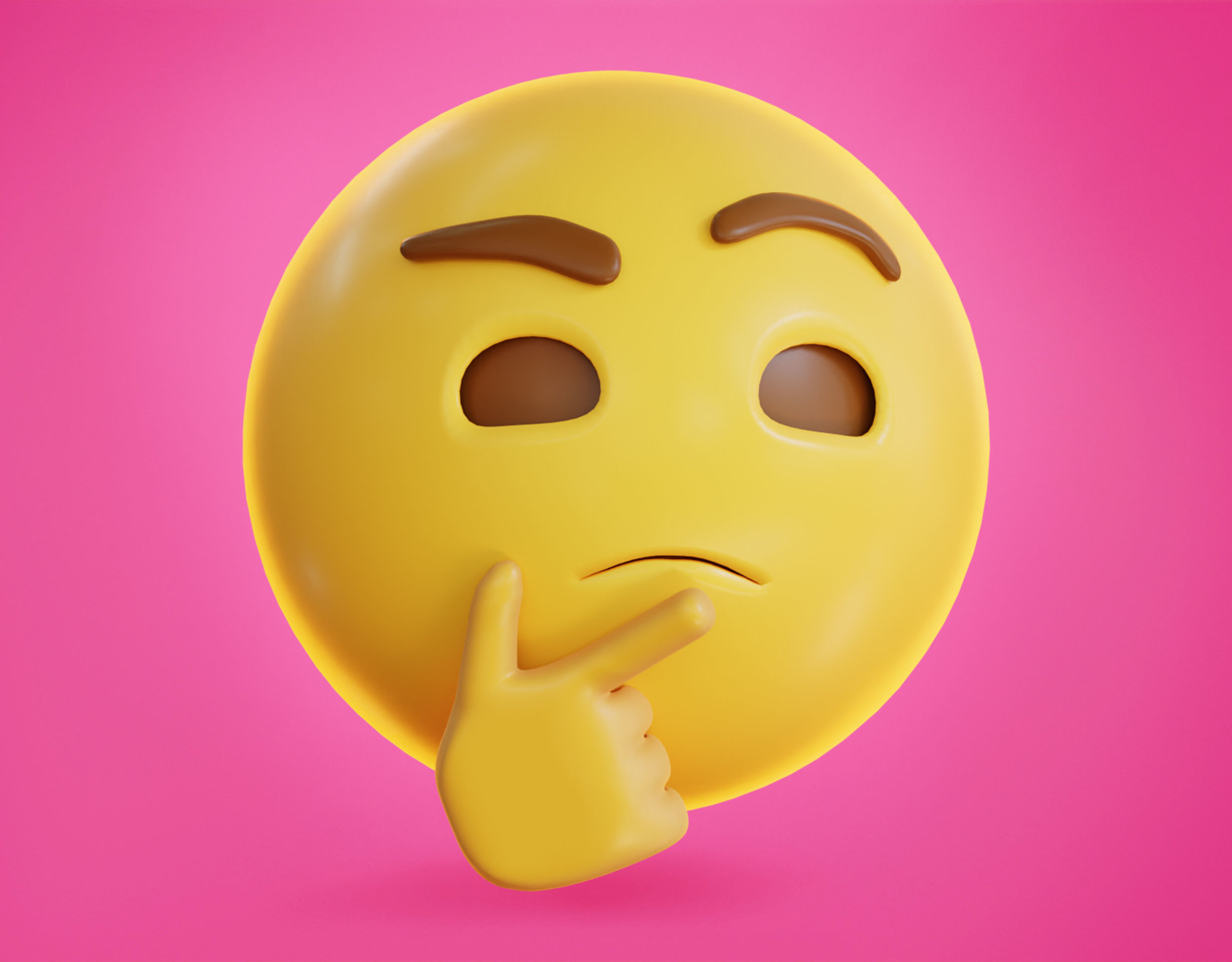 Thinking face Animated Emoji Low-poly 3D model_7