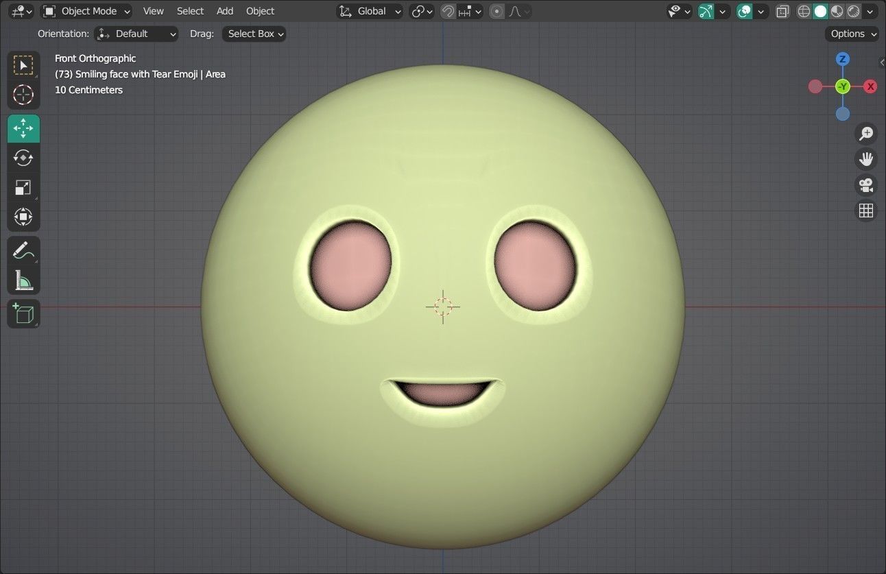 Smiling face with Tear Animated Emoji Low-poly 3D model_12