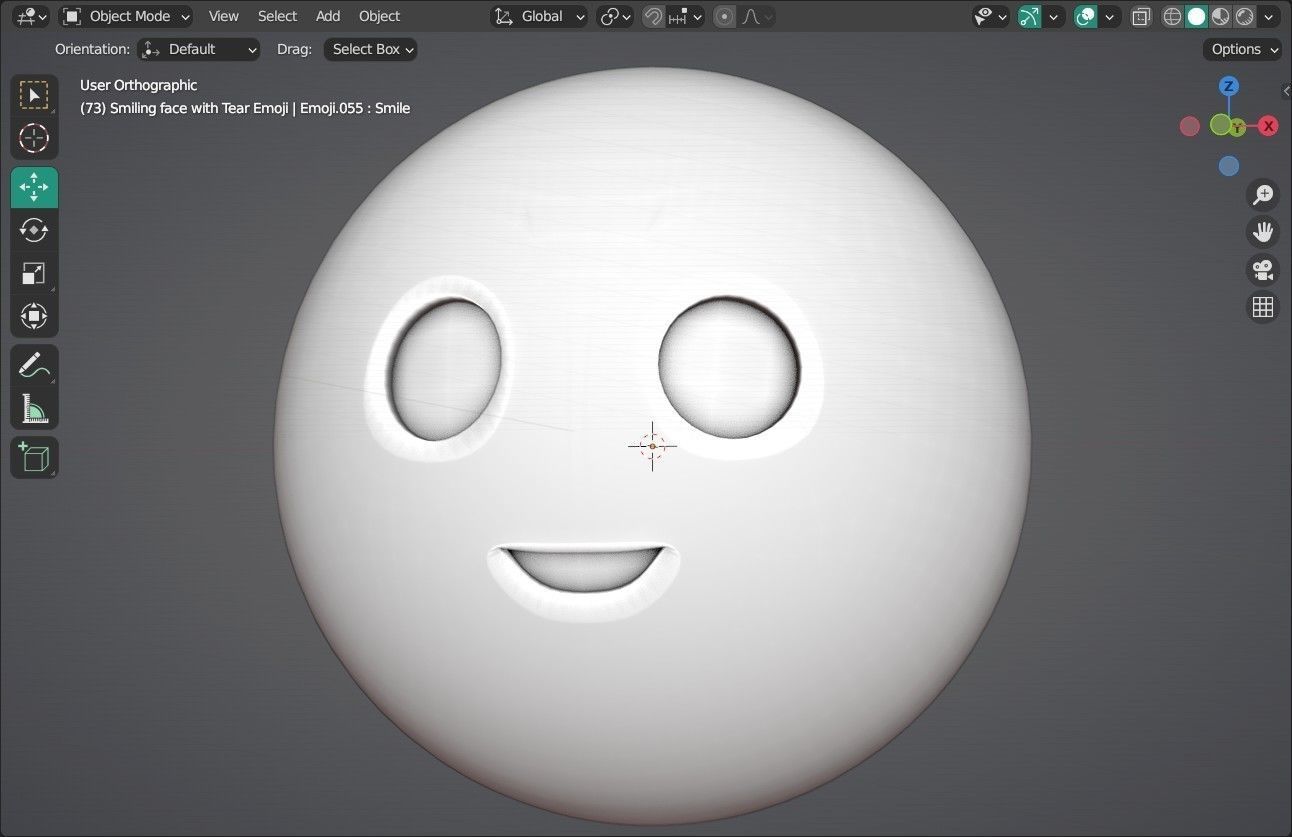 Smiling face with Tear Animated Emoji Low-poly 3D model_13