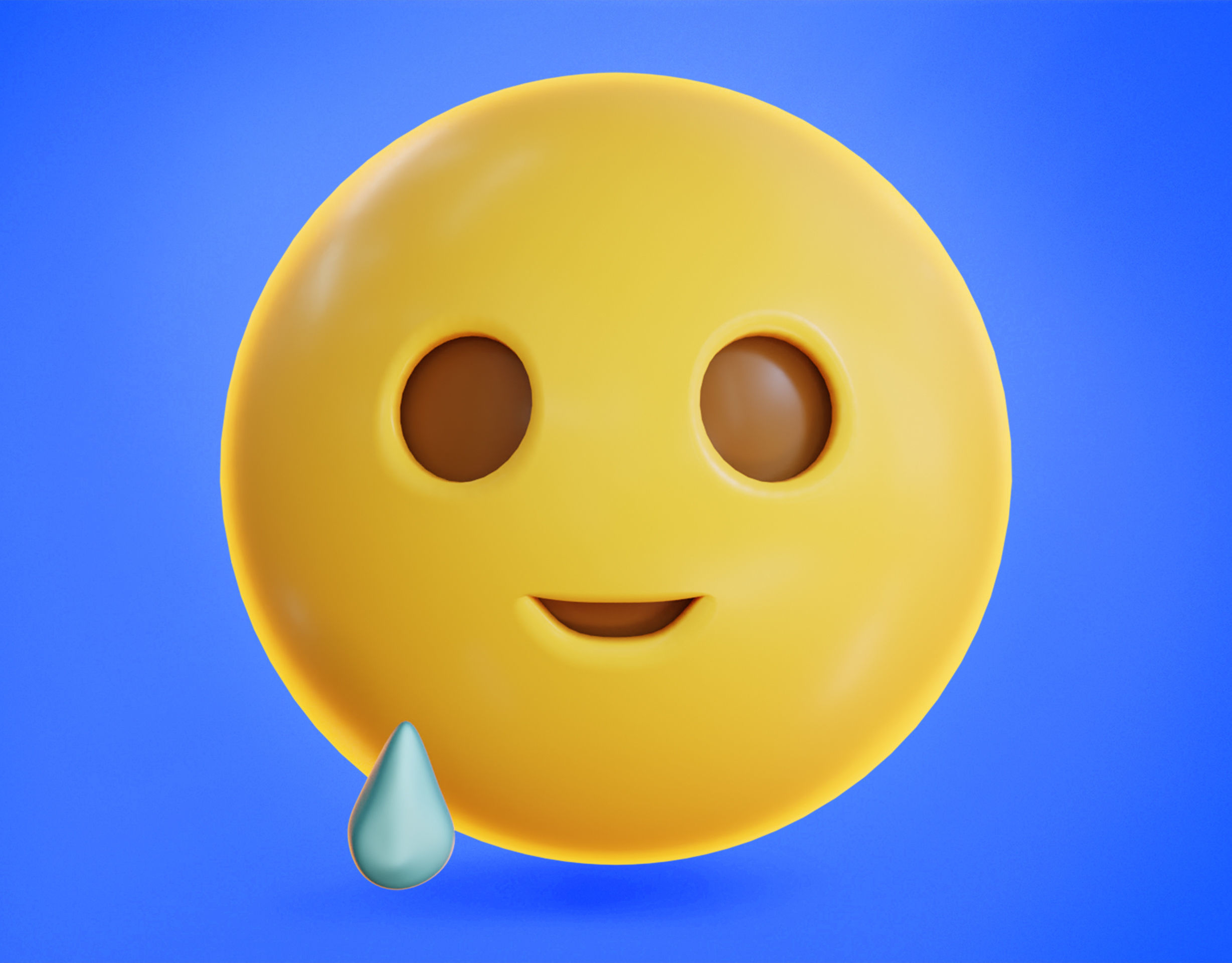 Smiling face with Tear Animated Emoji Low-poly 3D model_9