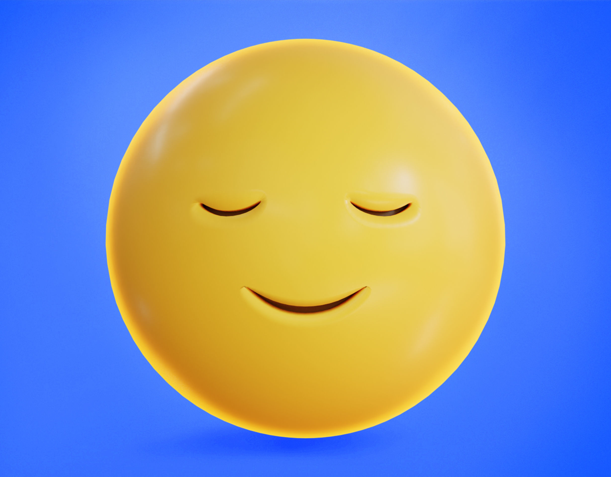 Smiling face with Tear Animated Emoji Low-poly 3D model_4