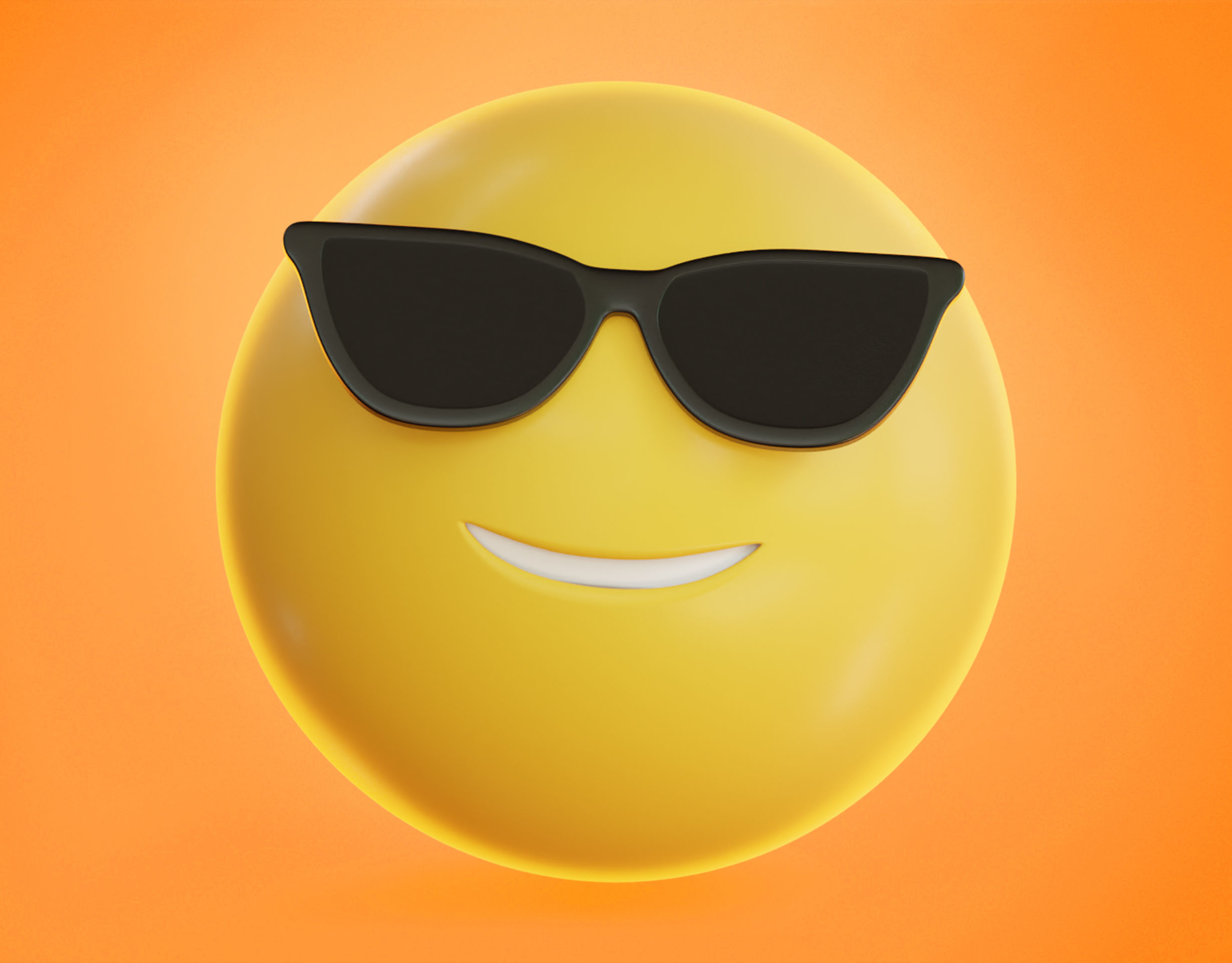 Smiling face with Sunglasses Animated Emoji Low-poly 3D model_4
