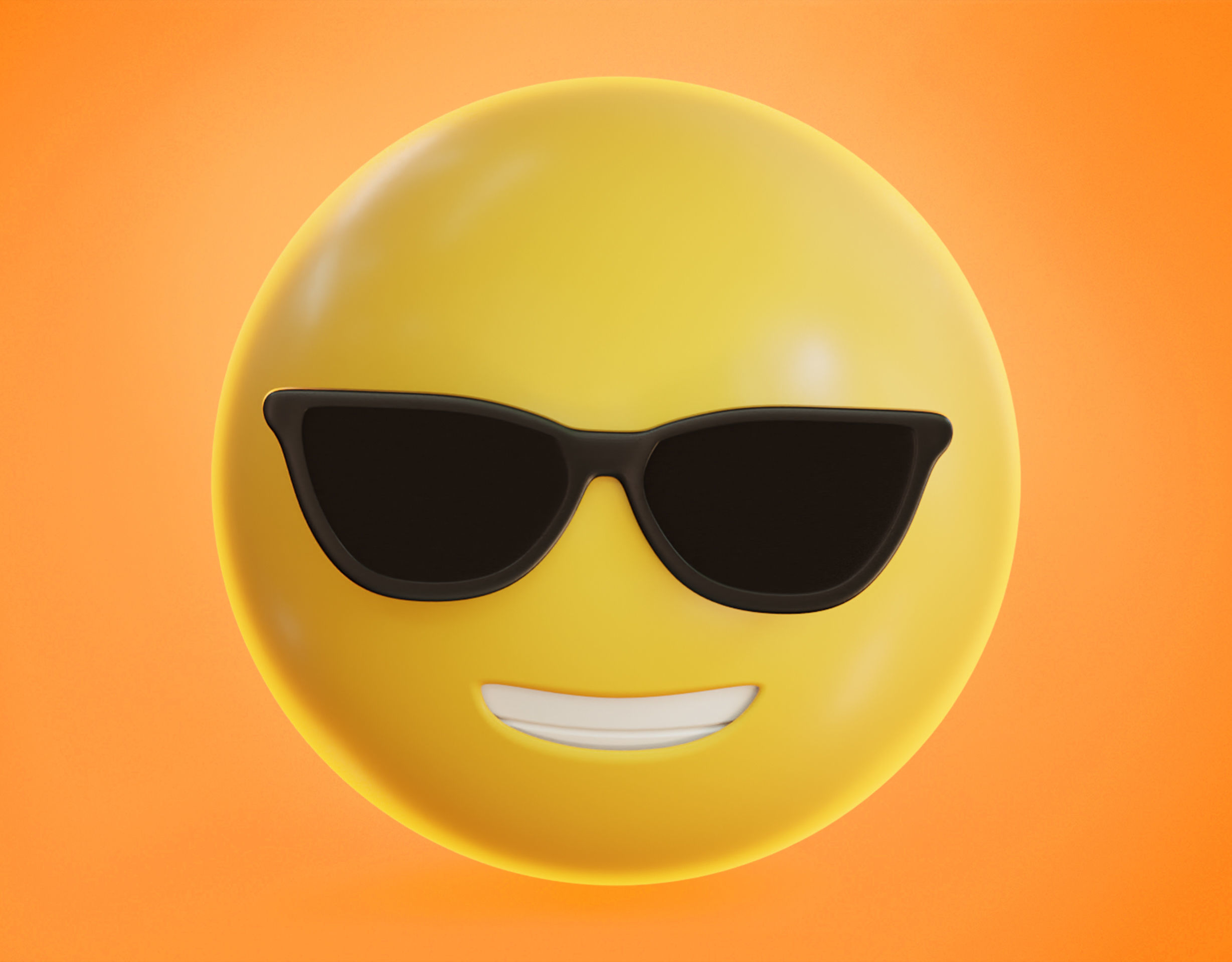 Smiling face with Sunglasses Animated Emoji Low-poly 3D model_3