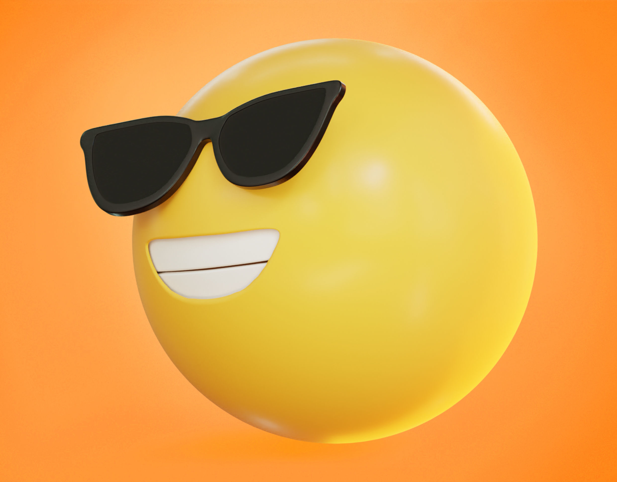 Smiling face with Sunglasses Animated Emoji Low-poly 3D model_16