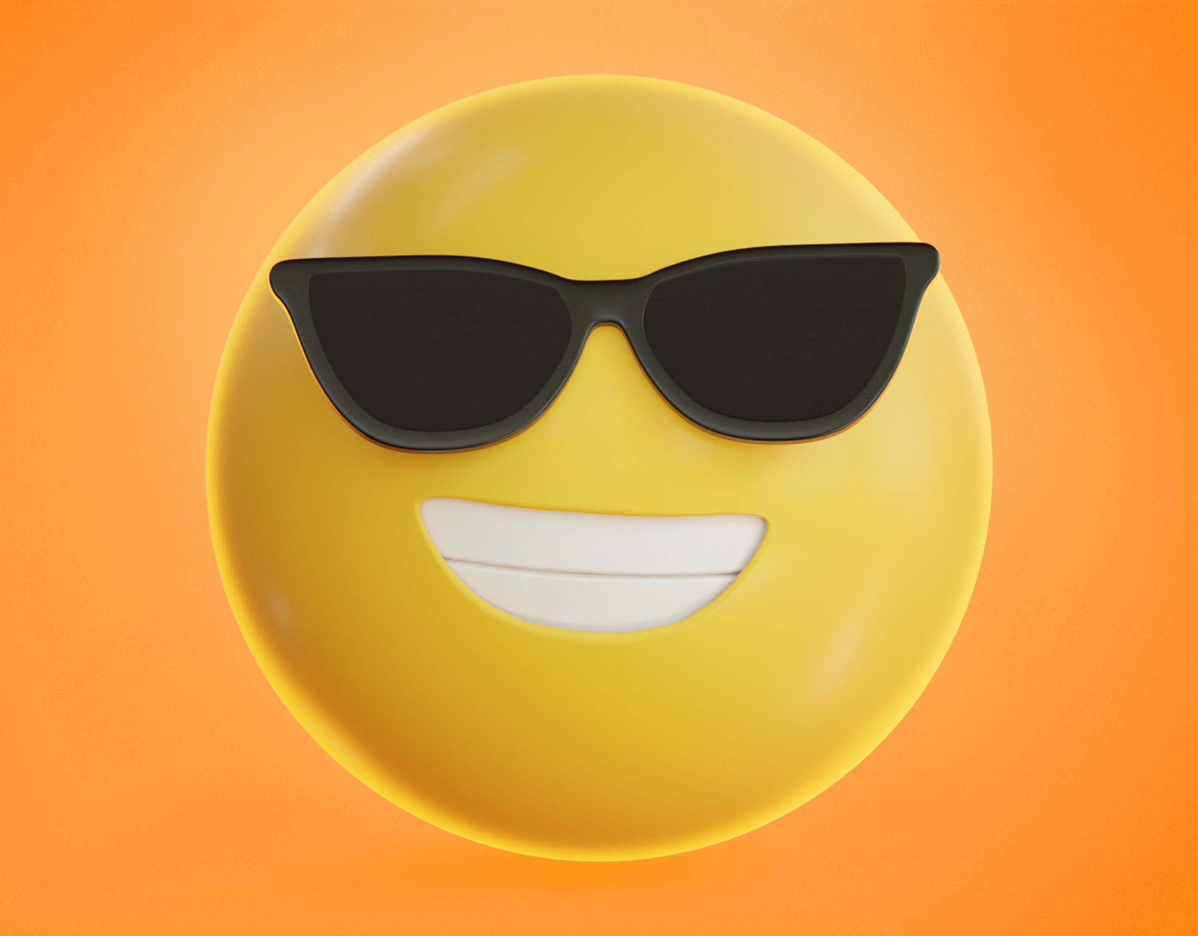 Smiling face with Sunglasses Animated Emoji Low-poly 3D model_5