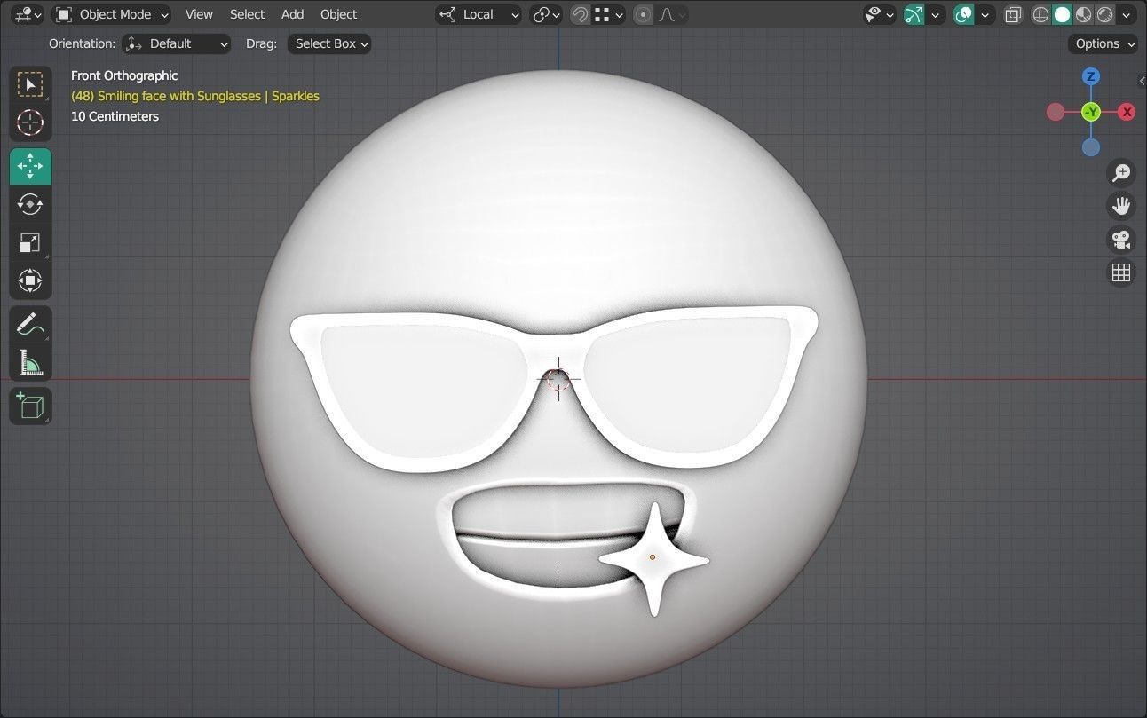 Smiling face with Sunglasses Animated Emoji Low-poly 3D model_11