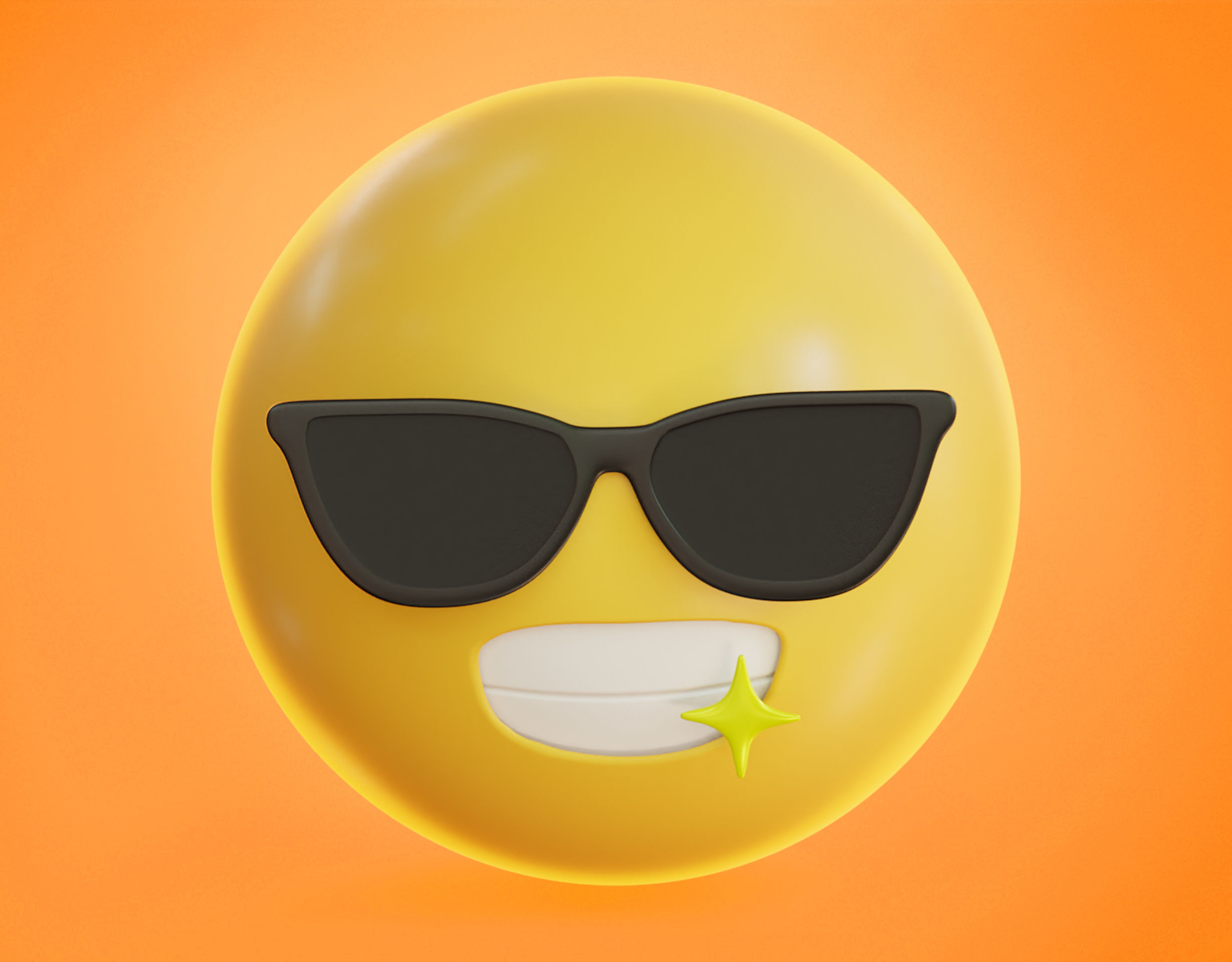 Smiling face with Sunglasses Animated Emoji Low-poly 3D model_15