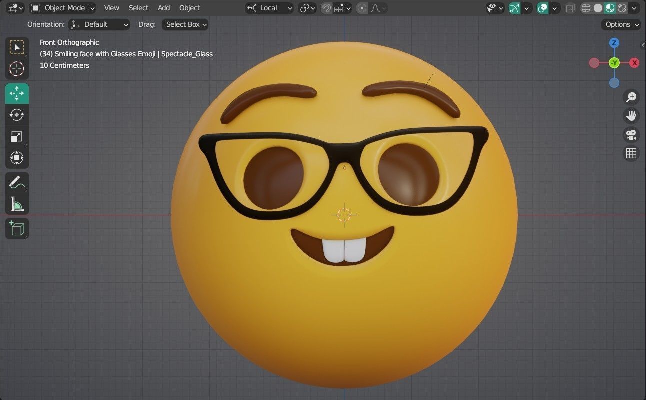Smiling face with Glasses Animated Emoji Low-poly 3D model_14