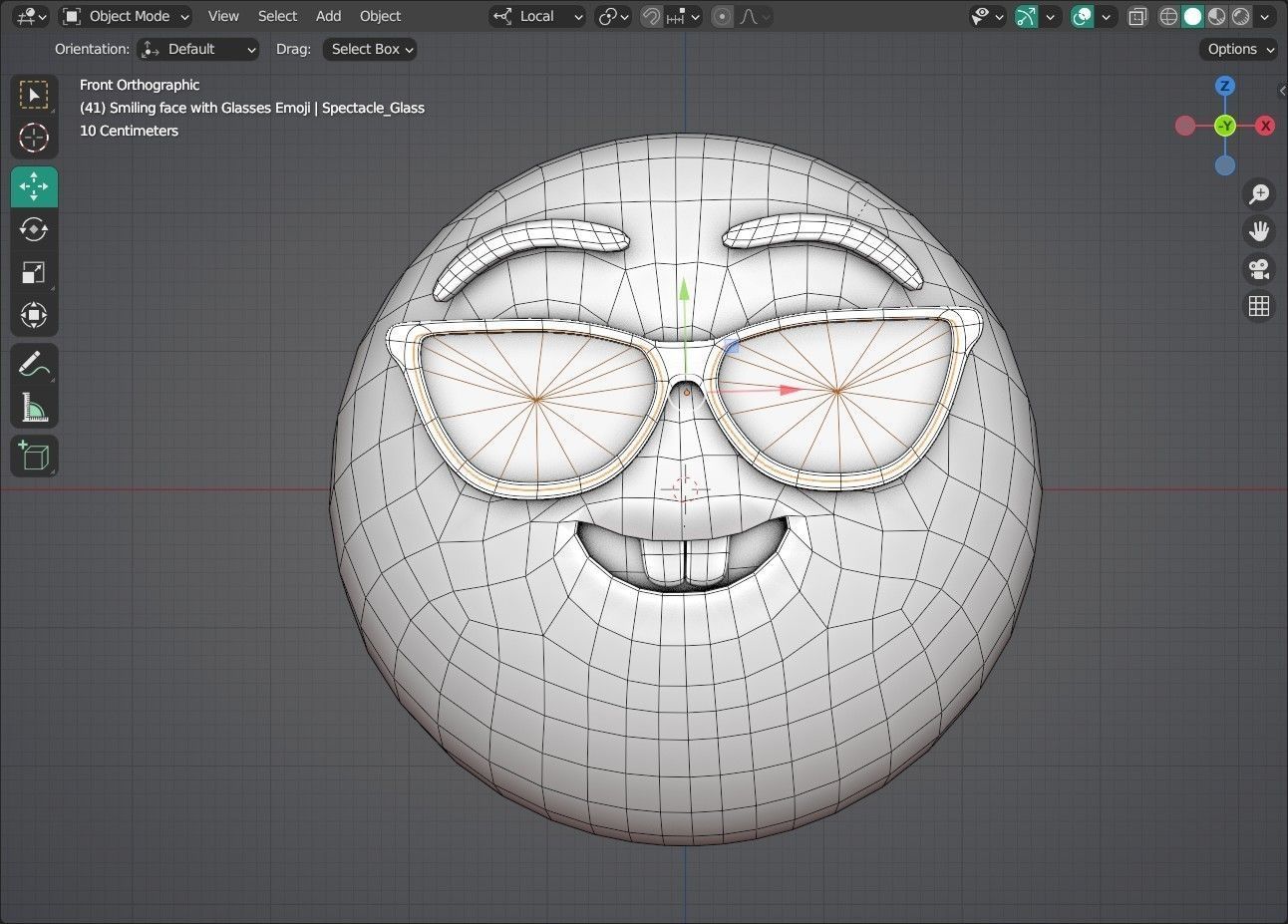 Smiling face with Glasses Animated Emoji Low-poly 3D model_10