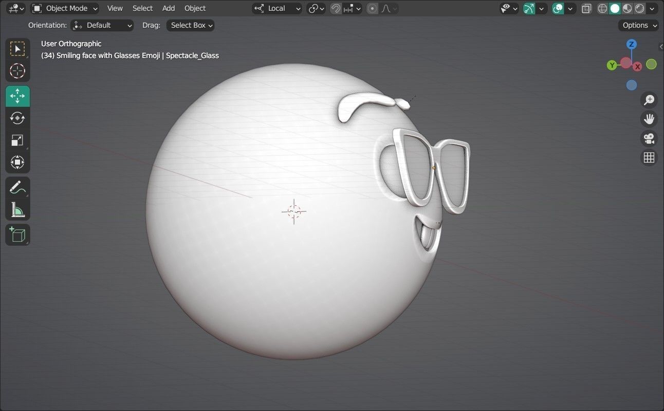 Smiling face with Glasses Animated Emoji Low-poly 3D model_9