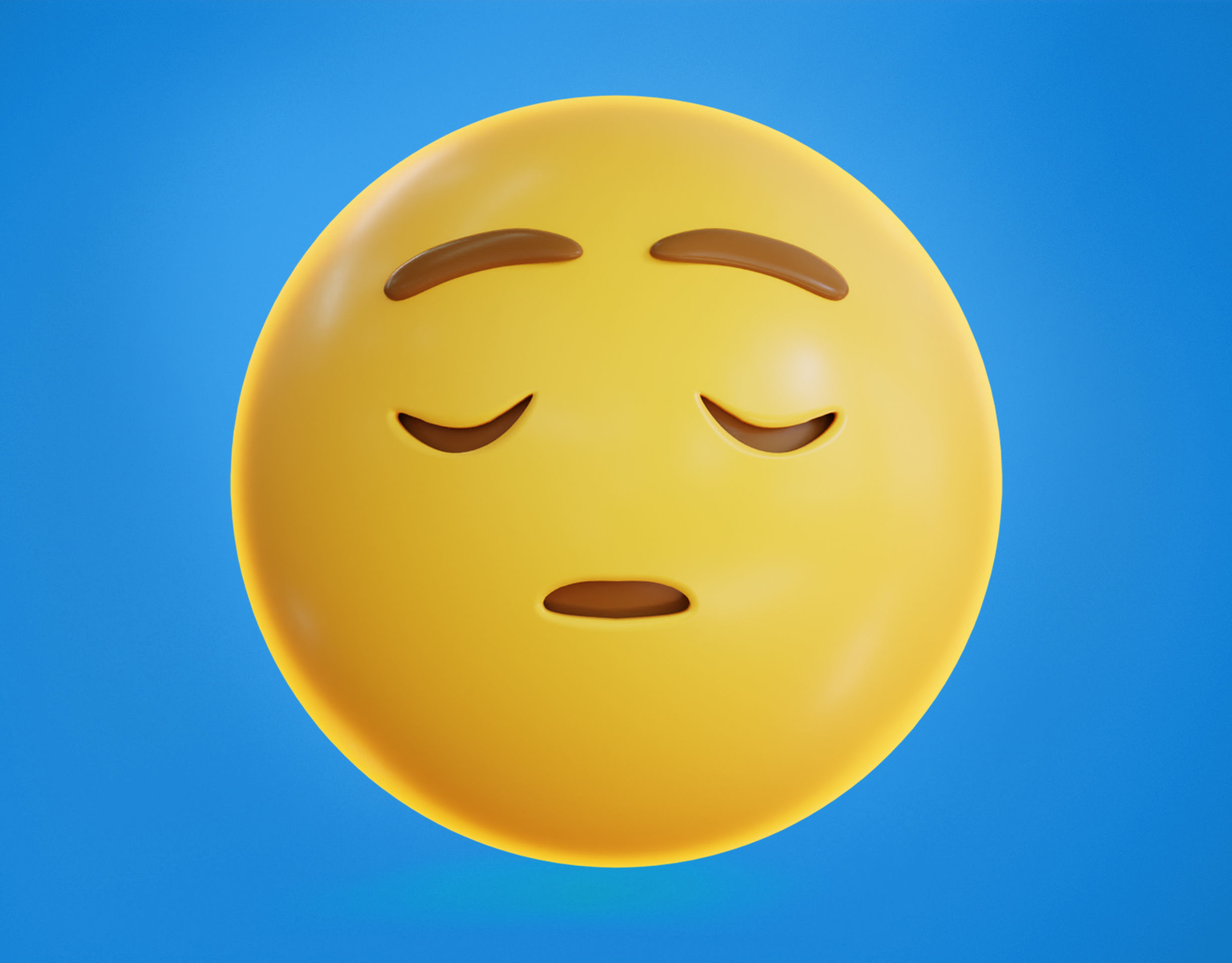 Sleepy face Animated Emoji Low-poly 3D model_8