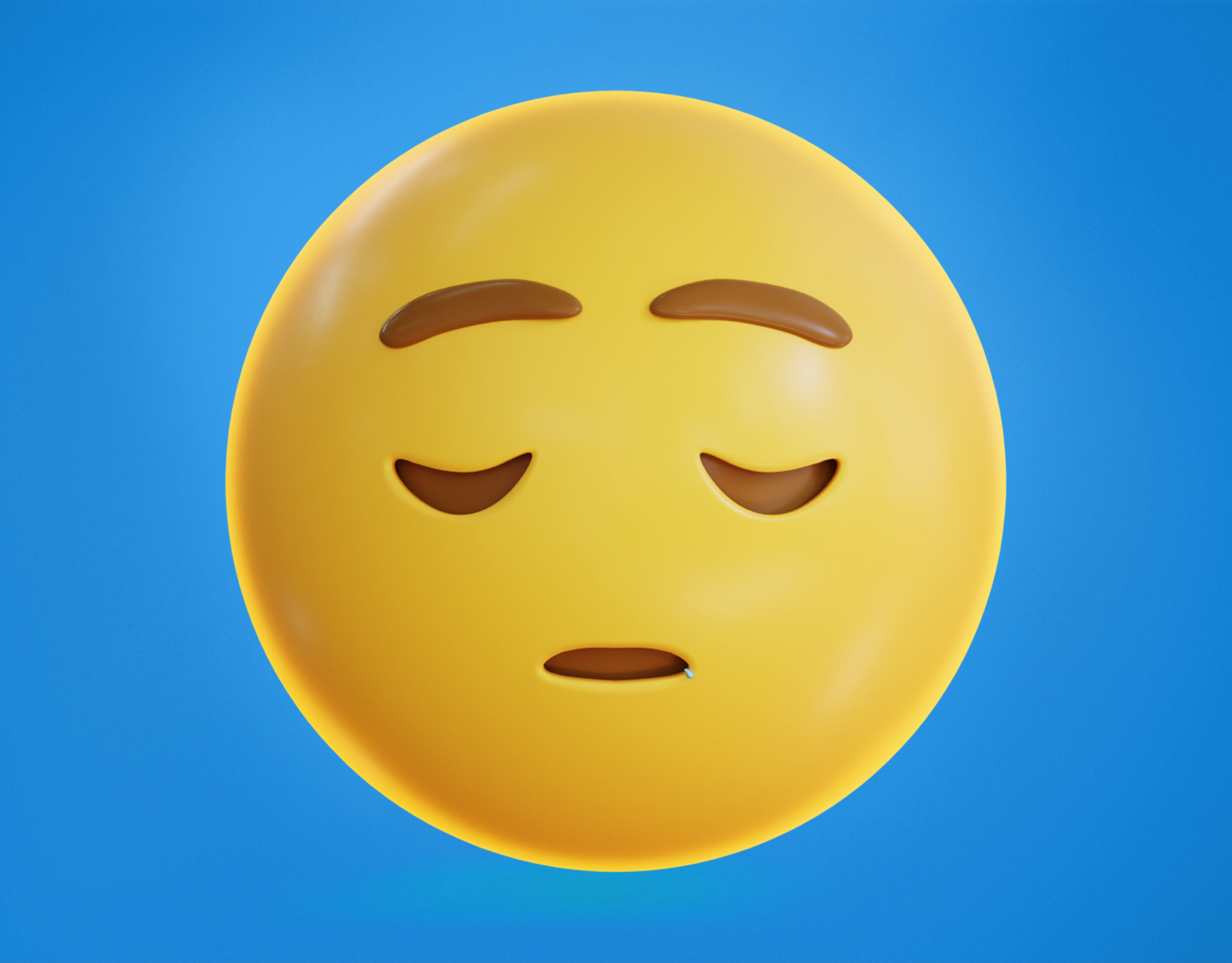 Sleepy face Animated Emoji Low-poly 3D model_4