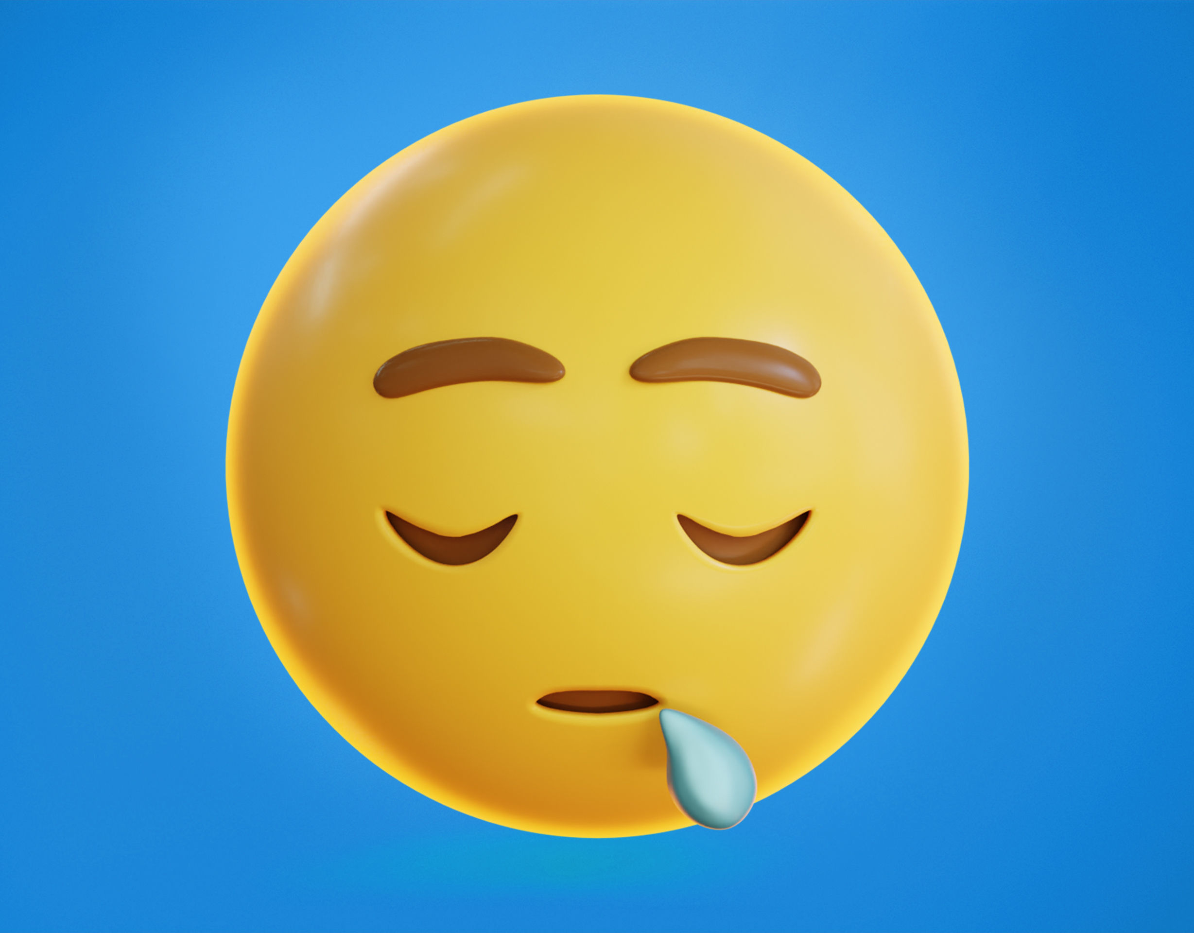 Sleepy face Animated Emoji Low-poly 3D model_6
