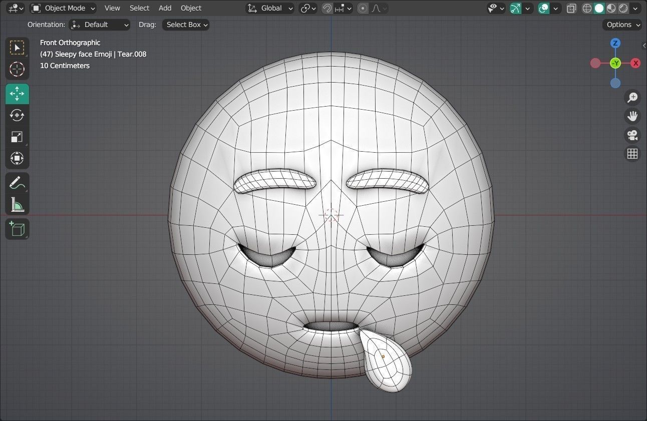Sleepy face Animated Emoji Low-poly 3D model_13