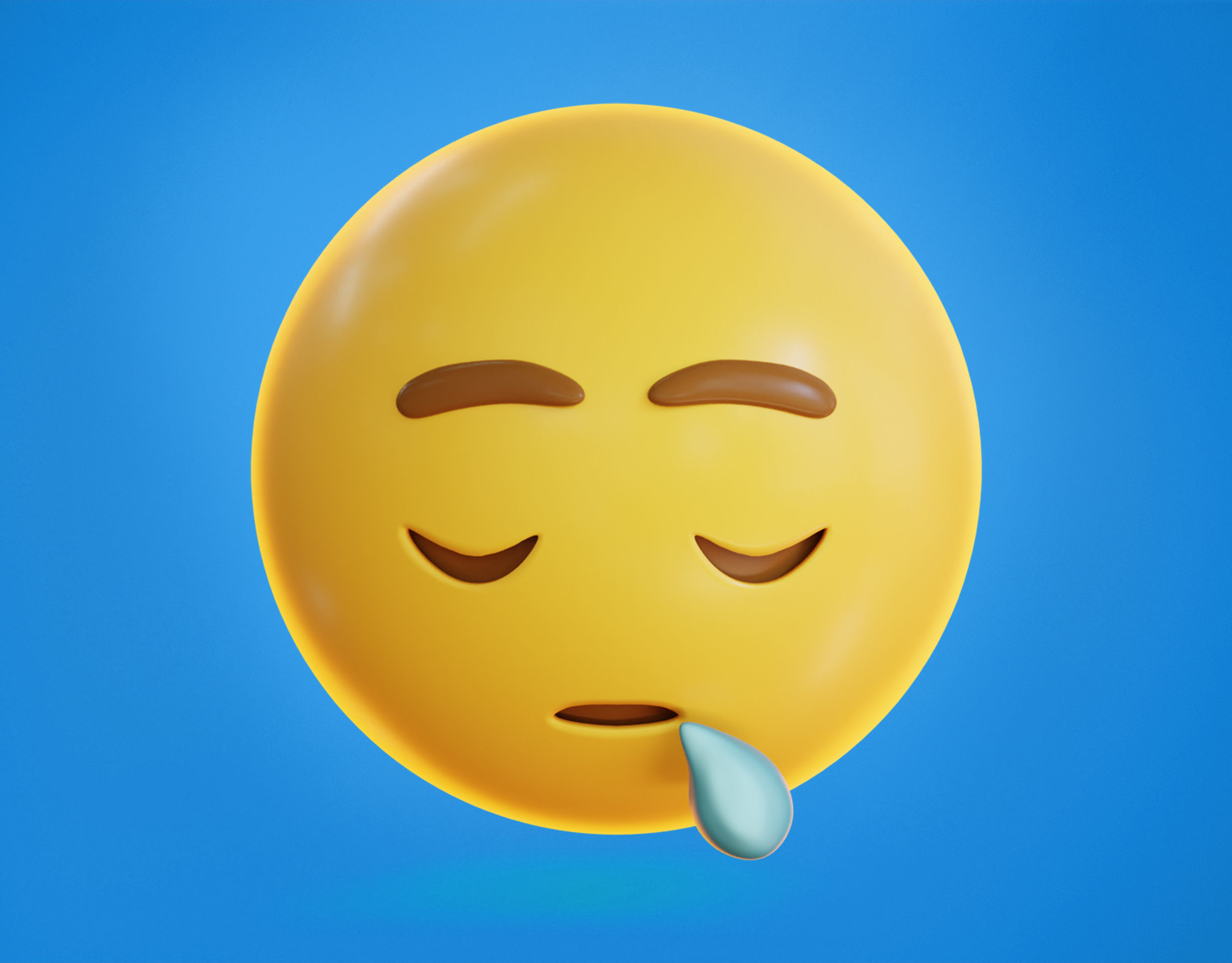 Sleepy face Animated Emoji Low-poly 3D model_2
