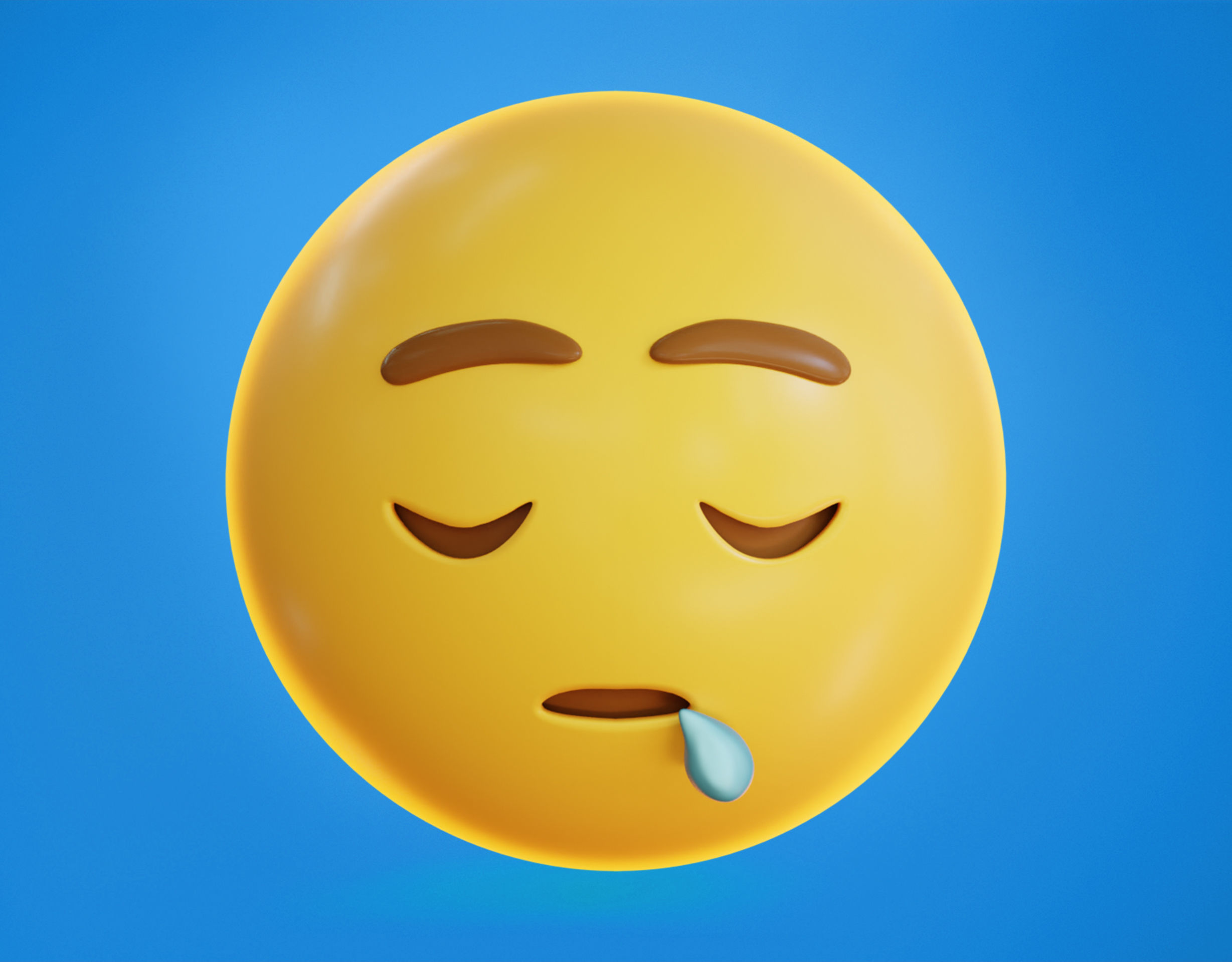 Sleepy face Animated Emoji Low-poly 3D model_5