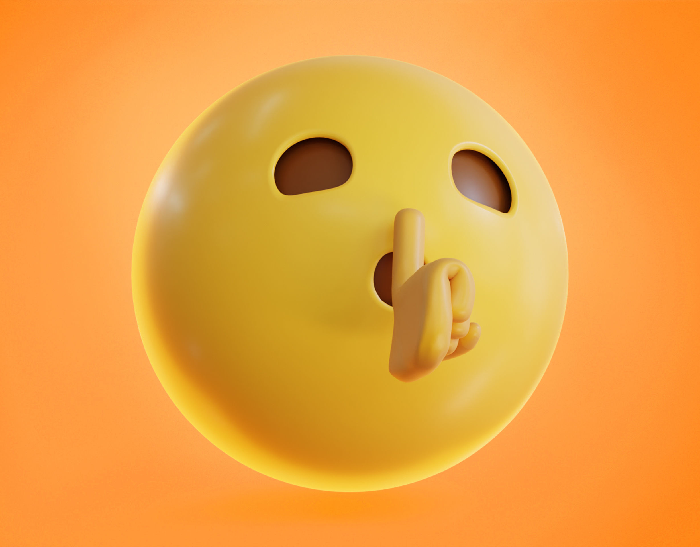 Shushing face  Animated Emoji Low-poly 3D model_16