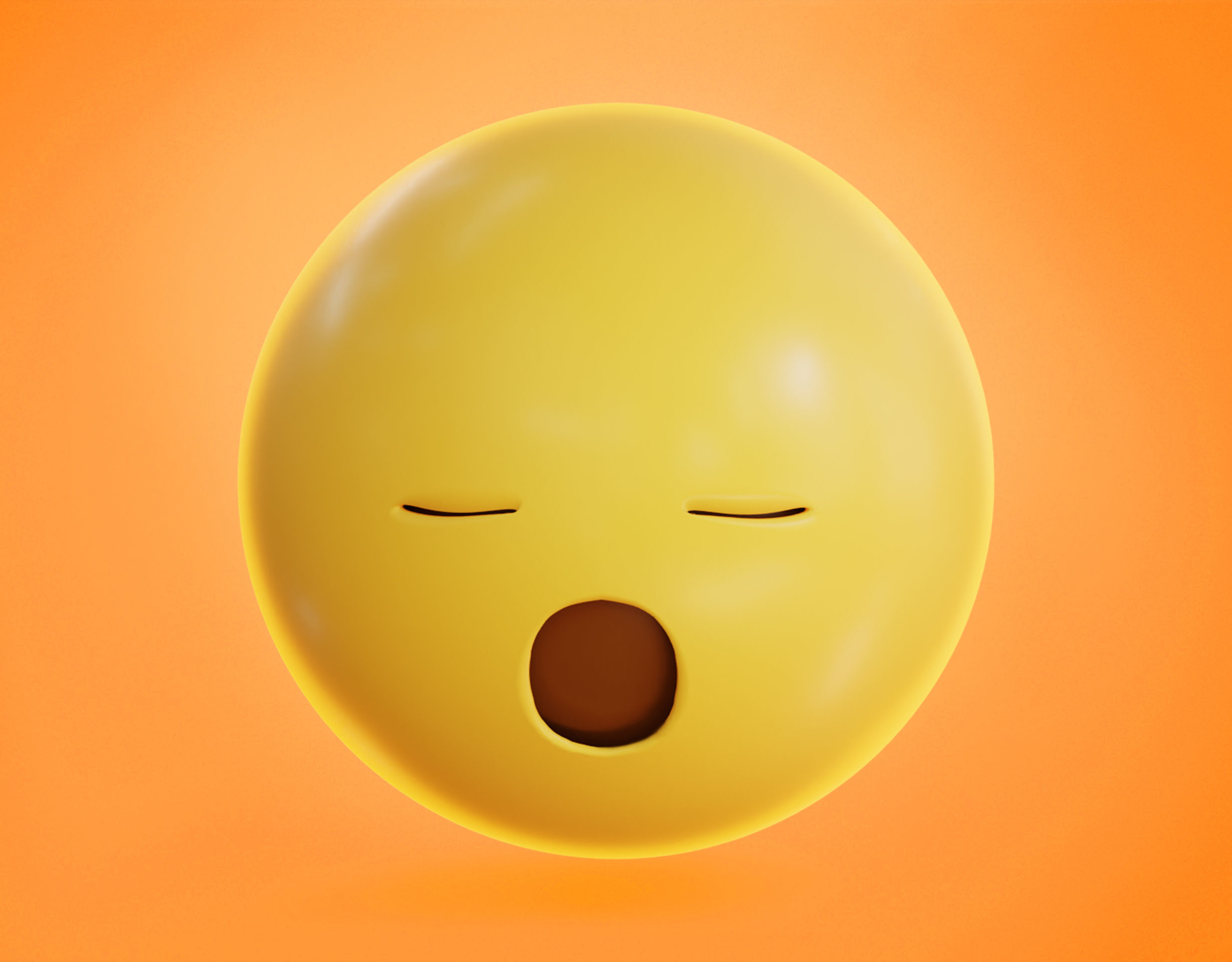 Shushing face  Animated Emoji Low-poly 3D model_10