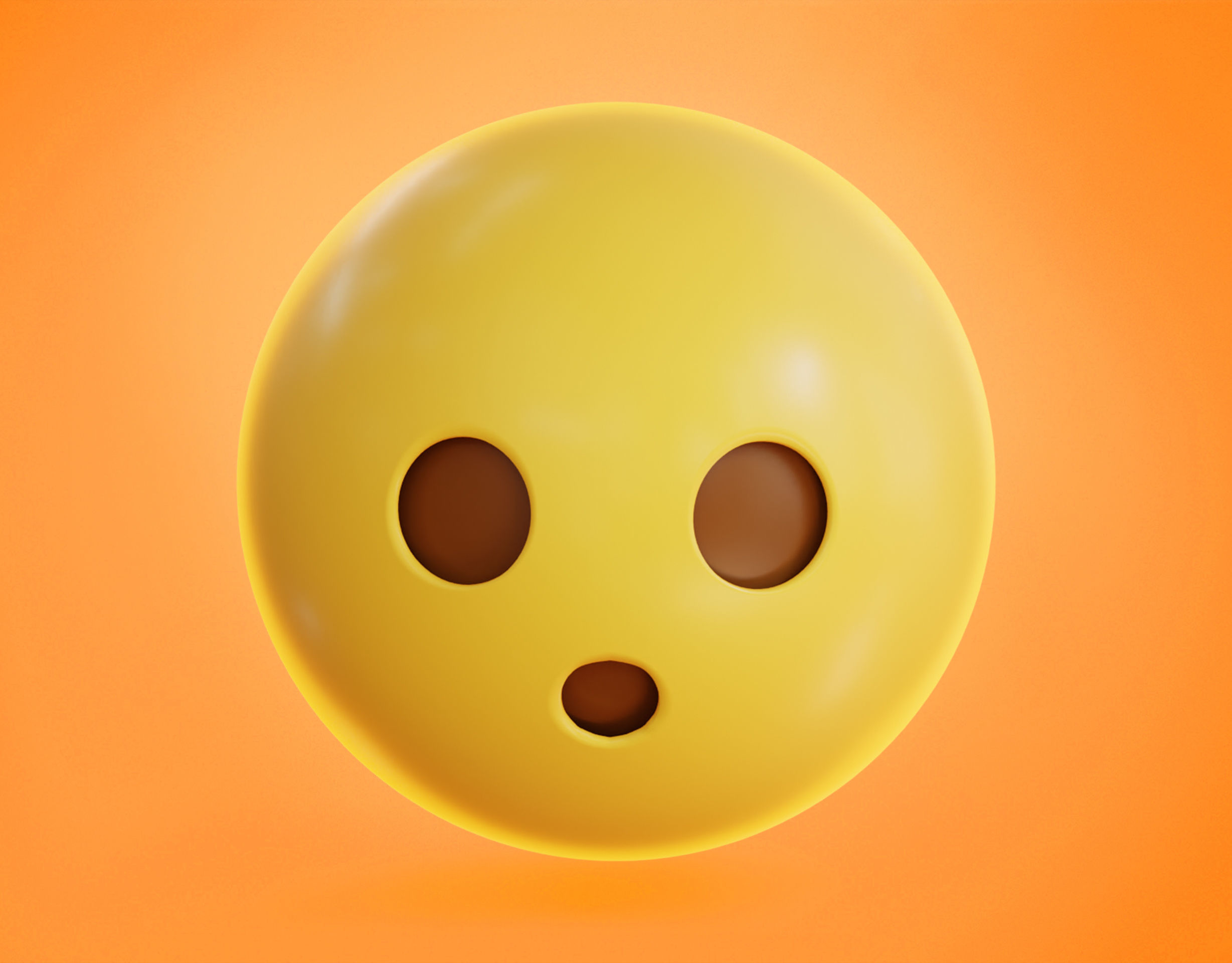 Shushing face  Animated Emoji Low-poly 3D model_9