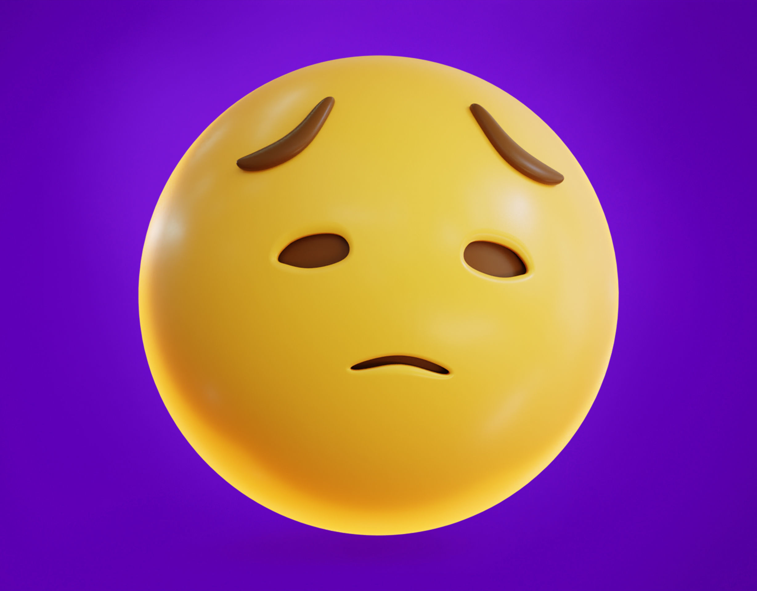 Sad pensive face Animated Emoji Low-poly 3D model_13