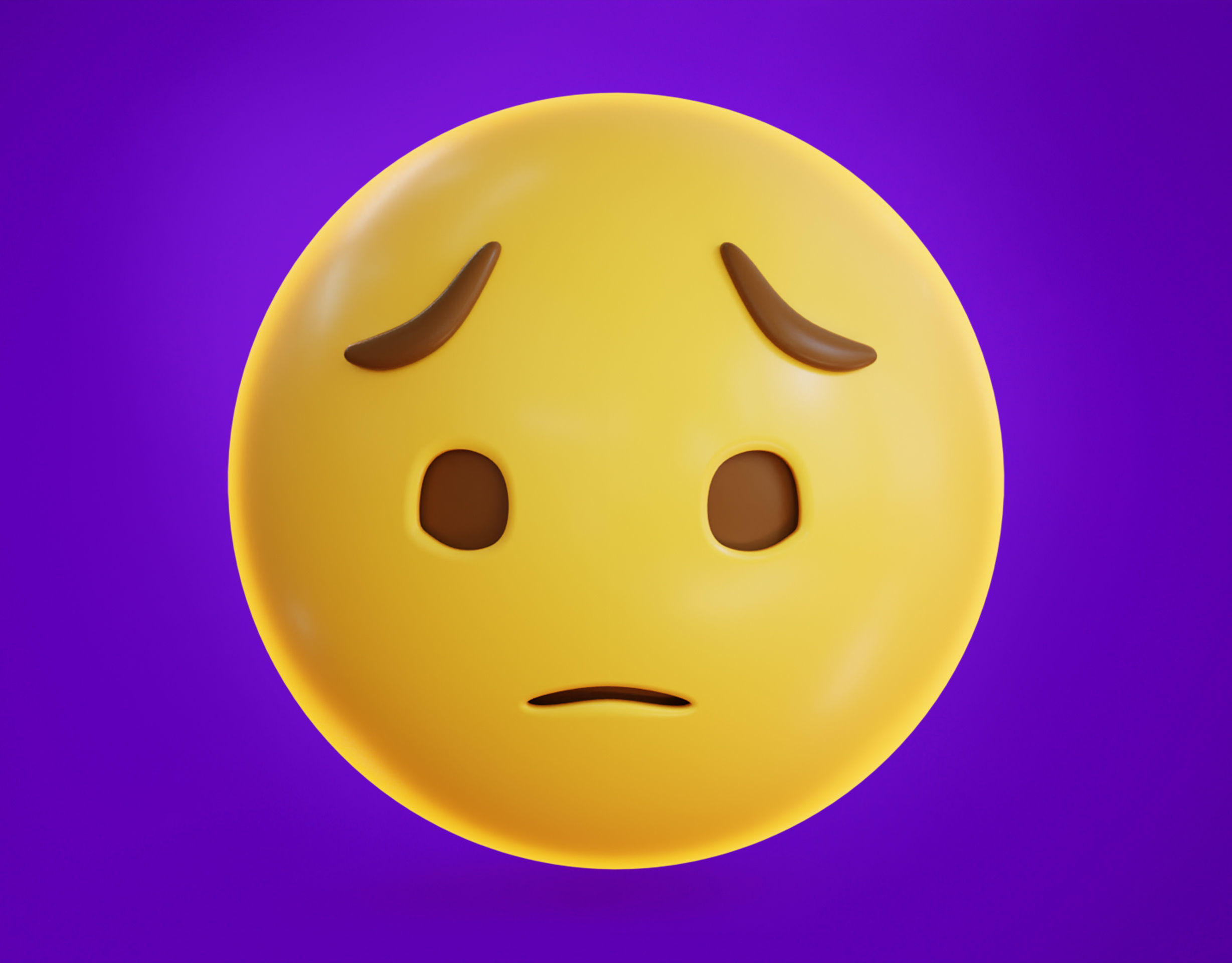 Sad pensive face Animated Emoji Low-poly 3D model_4