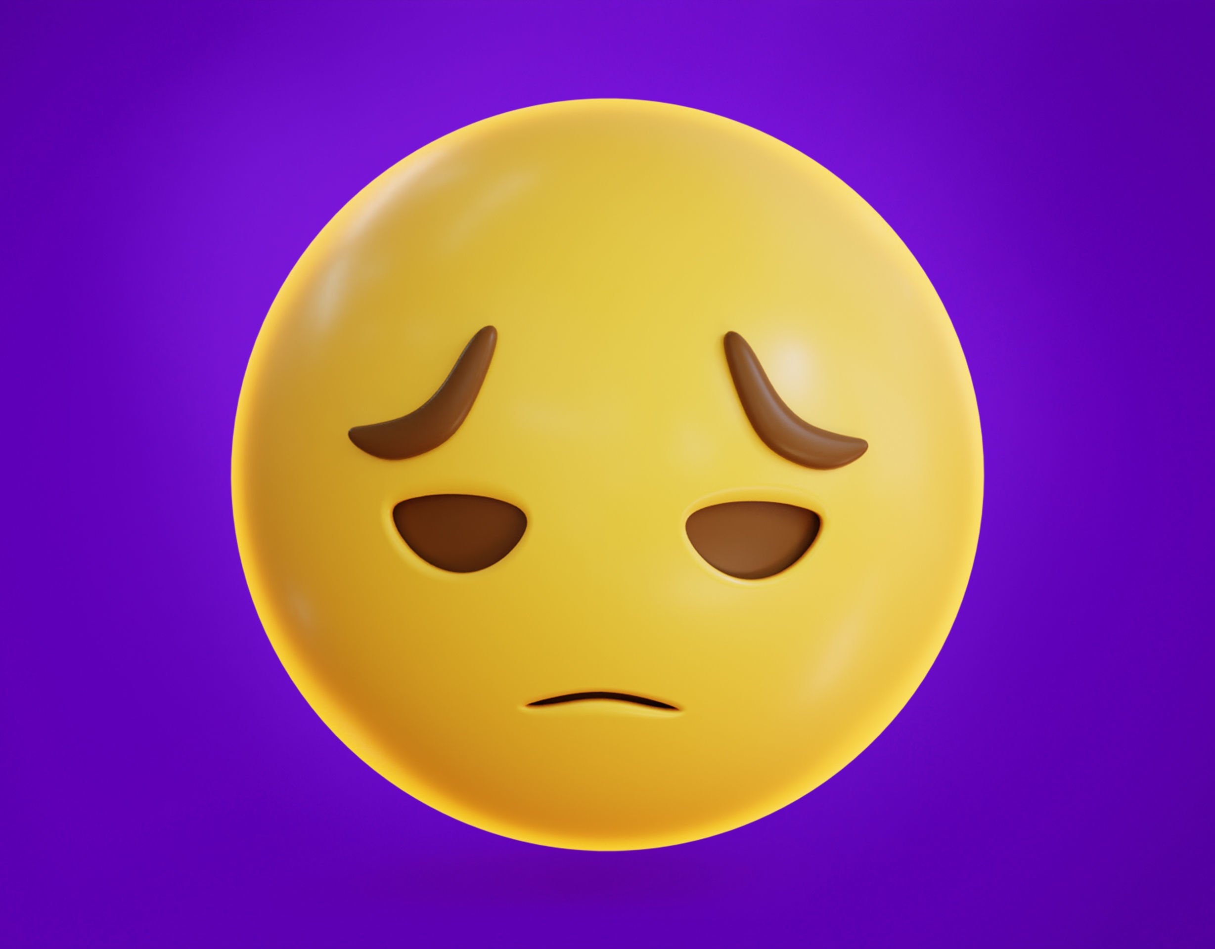 Sad pensive face Animated Emoji Low-poly 3D model_6