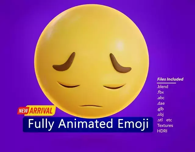 Sad pensive face Animated Emoji