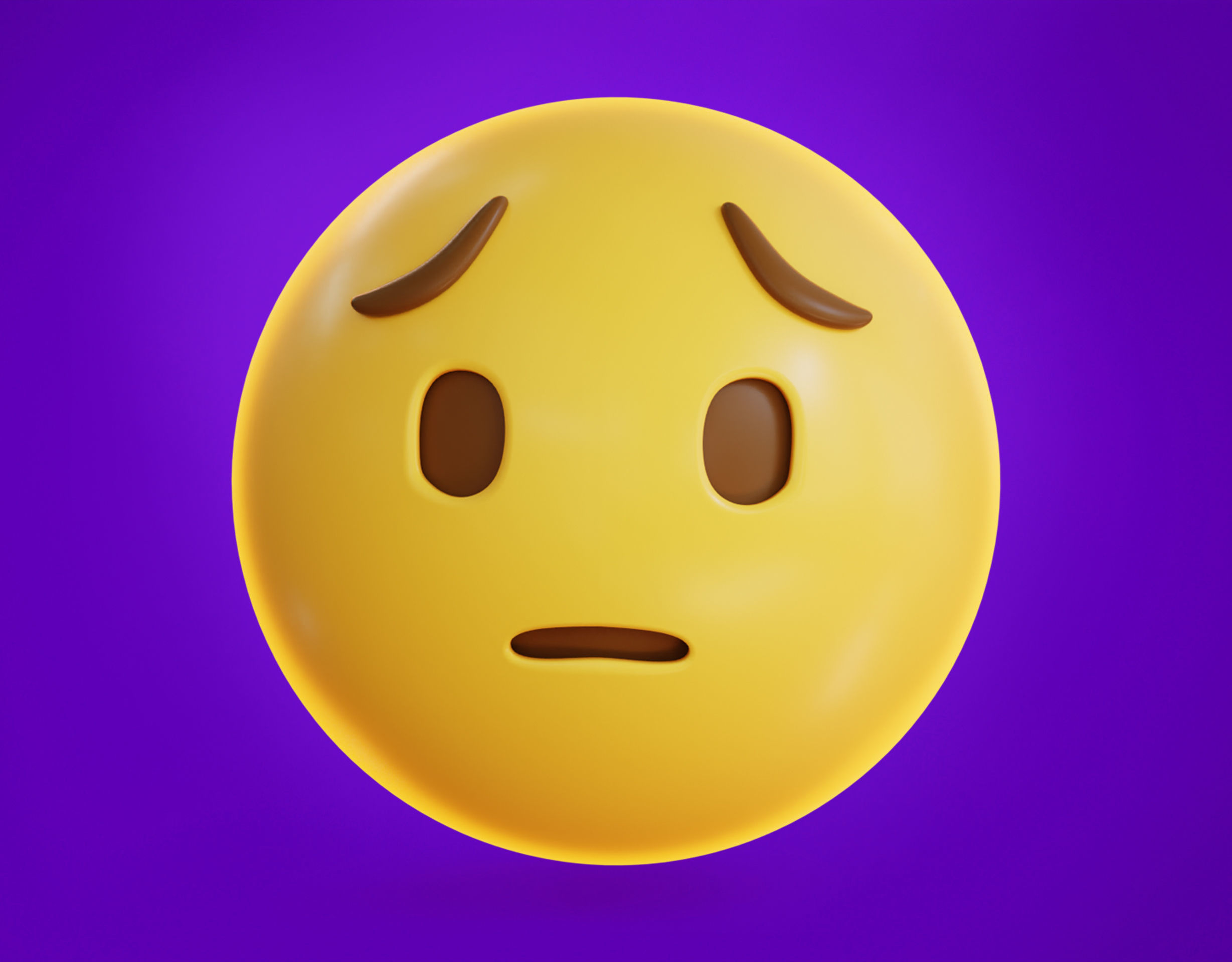 Sad pensive face Animated Emoji Low-poly 3D model_5