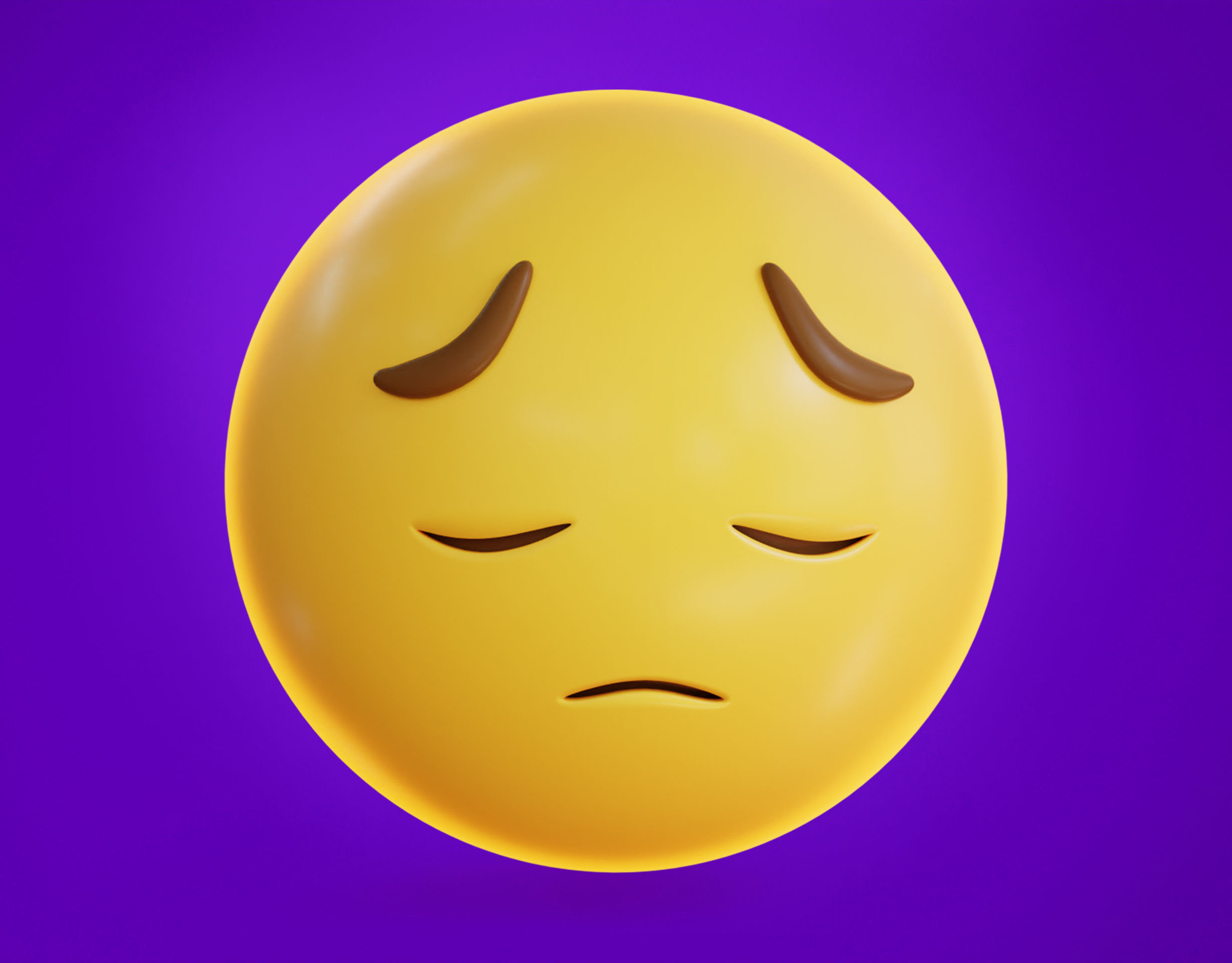Sad pensive face Animated Emoji Low-poly 3D model_12