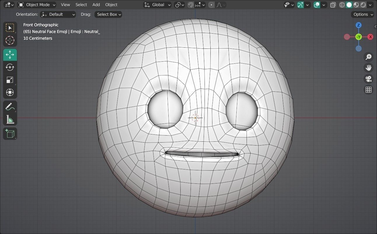 Neutral Face Animated Emoji Low-poly 3D model_4
