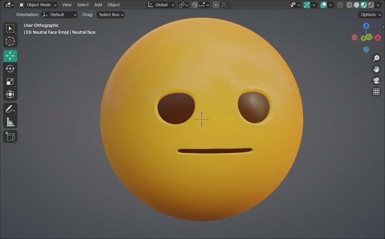Neutral Face Animated Emoji Low-poly 3D model_12