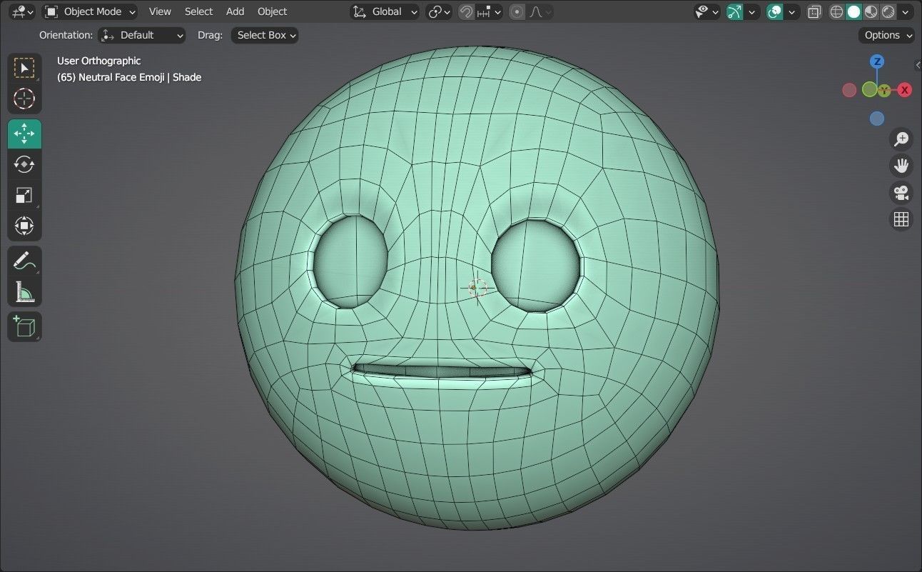 Neutral Face Animated Emoji Low-poly 3D model_5