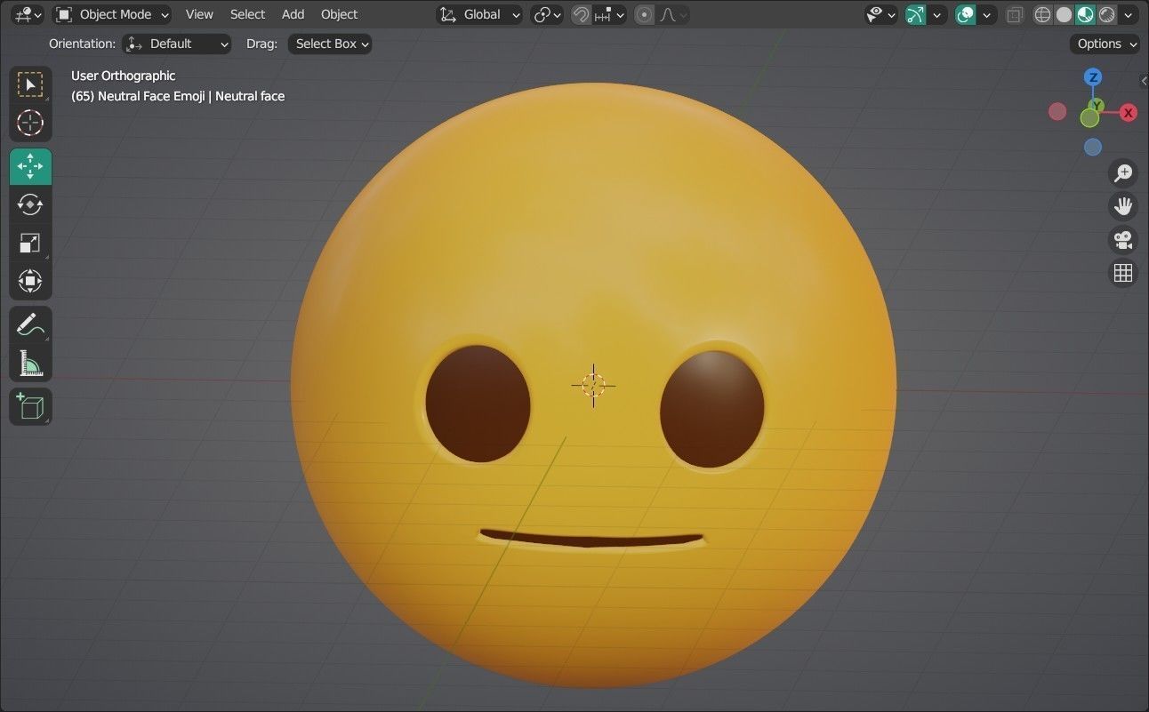 Neutral Face Animated Emoji Low-poly 3D model_13