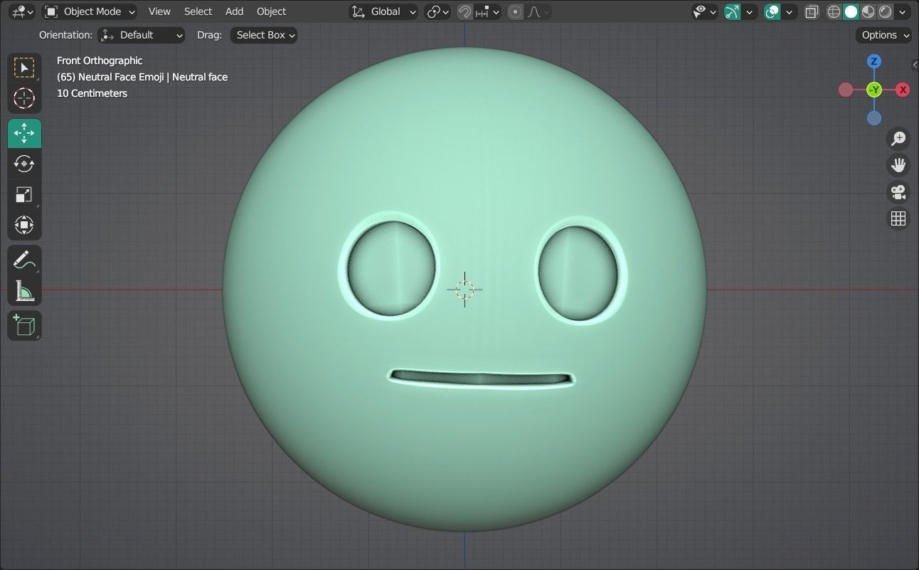 Neutral Face Animated Emoji Low-poly 3D model_3