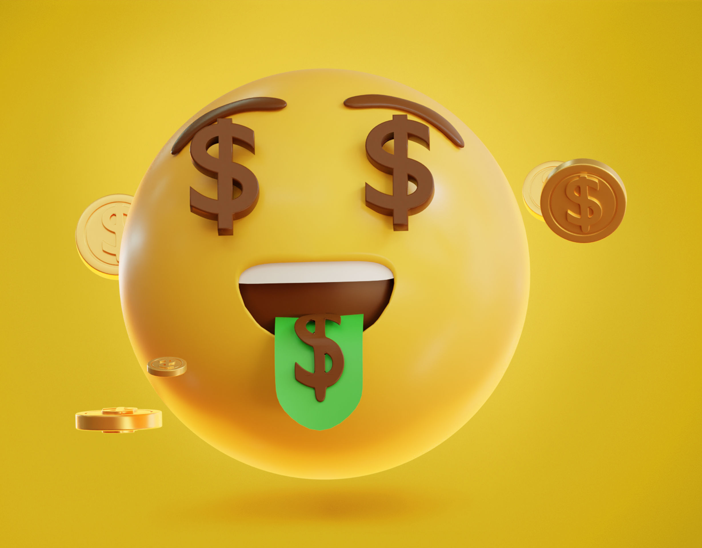 Money mouth face Animated Emoji Low-poly 3D model_13