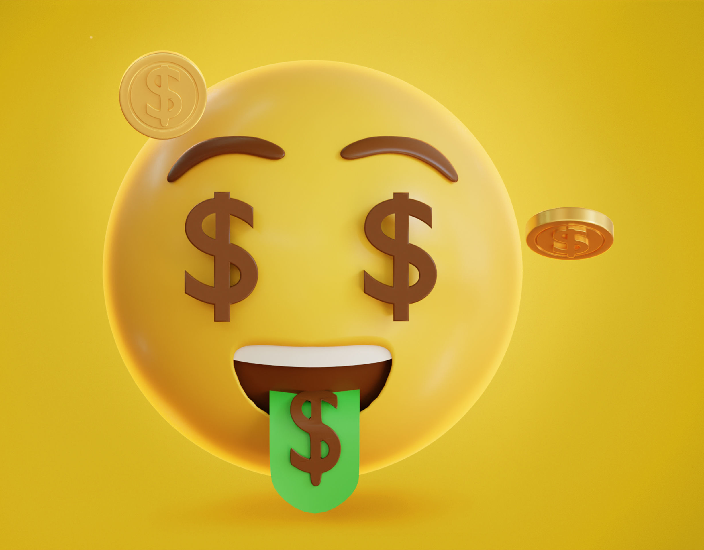 Money mouth face Animated Emoji Low-poly 3D model_10