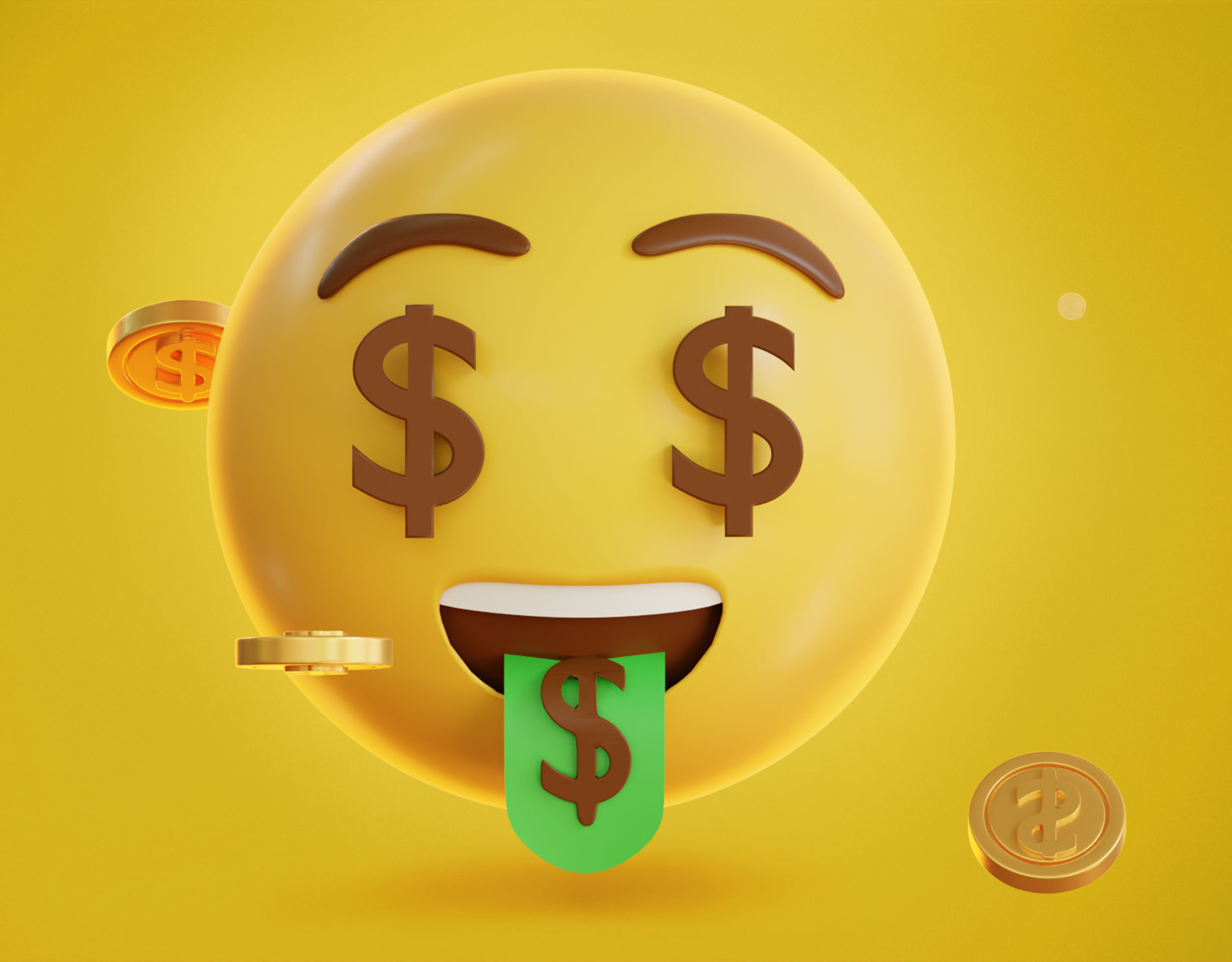 Money mouth face Animated Emoji Low-poly 3D model_11