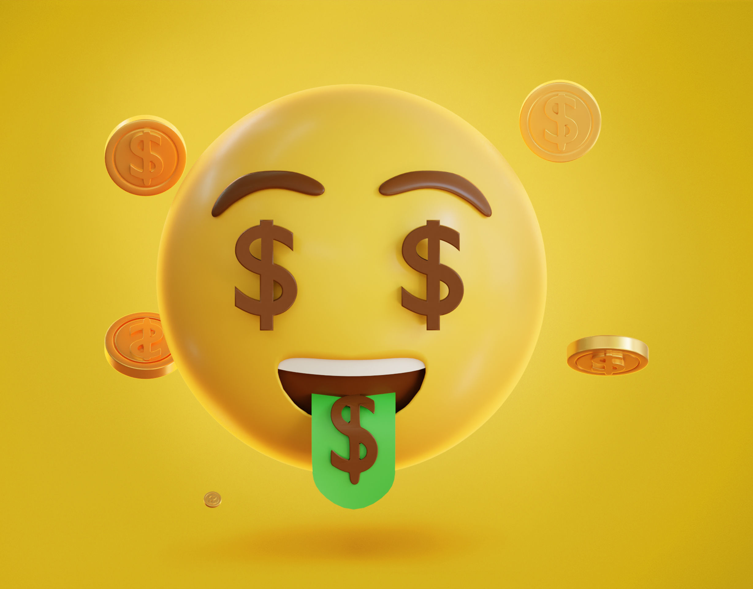 Money mouth face Animated Emoji Low-poly 3D model_2