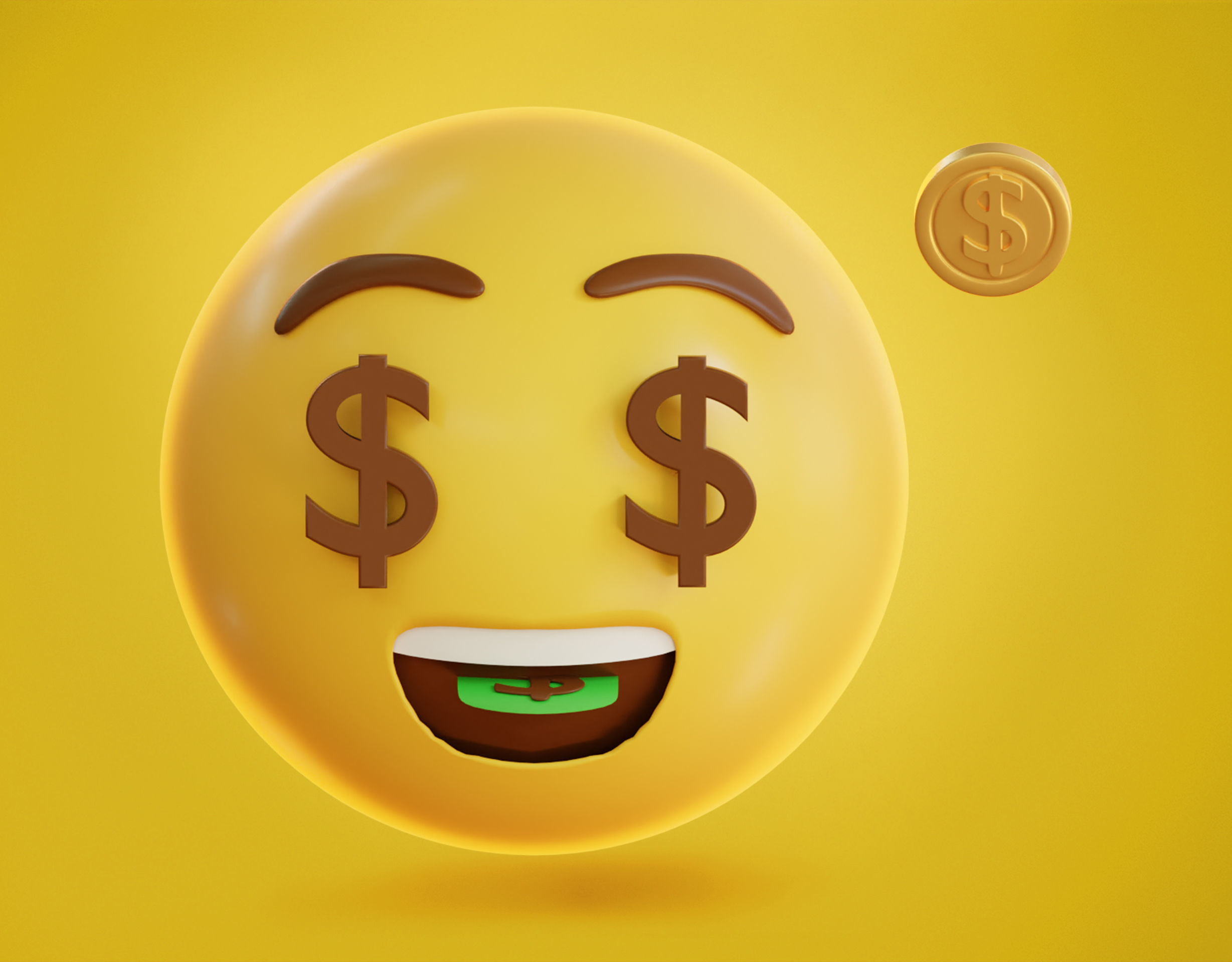 Money mouth face Animated Emoji Low-poly 3D model_9