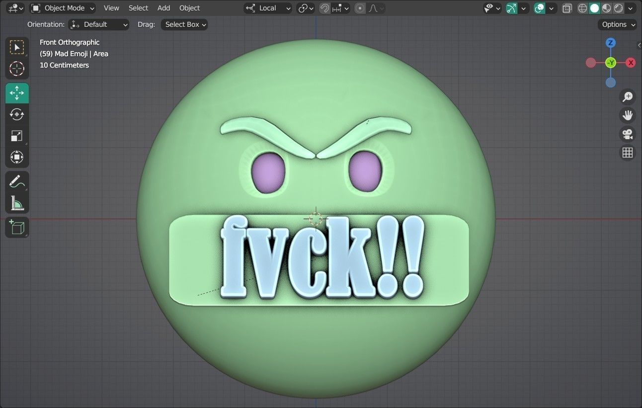 Mad face Animated Emoji Low-poly 3D model_5