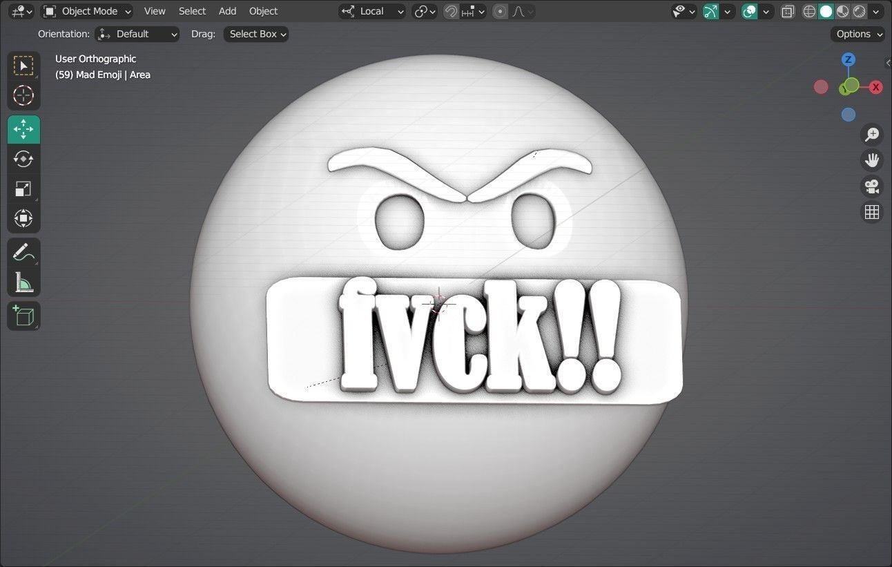 Mad face Animated Emoji Low-poly 3D model_6