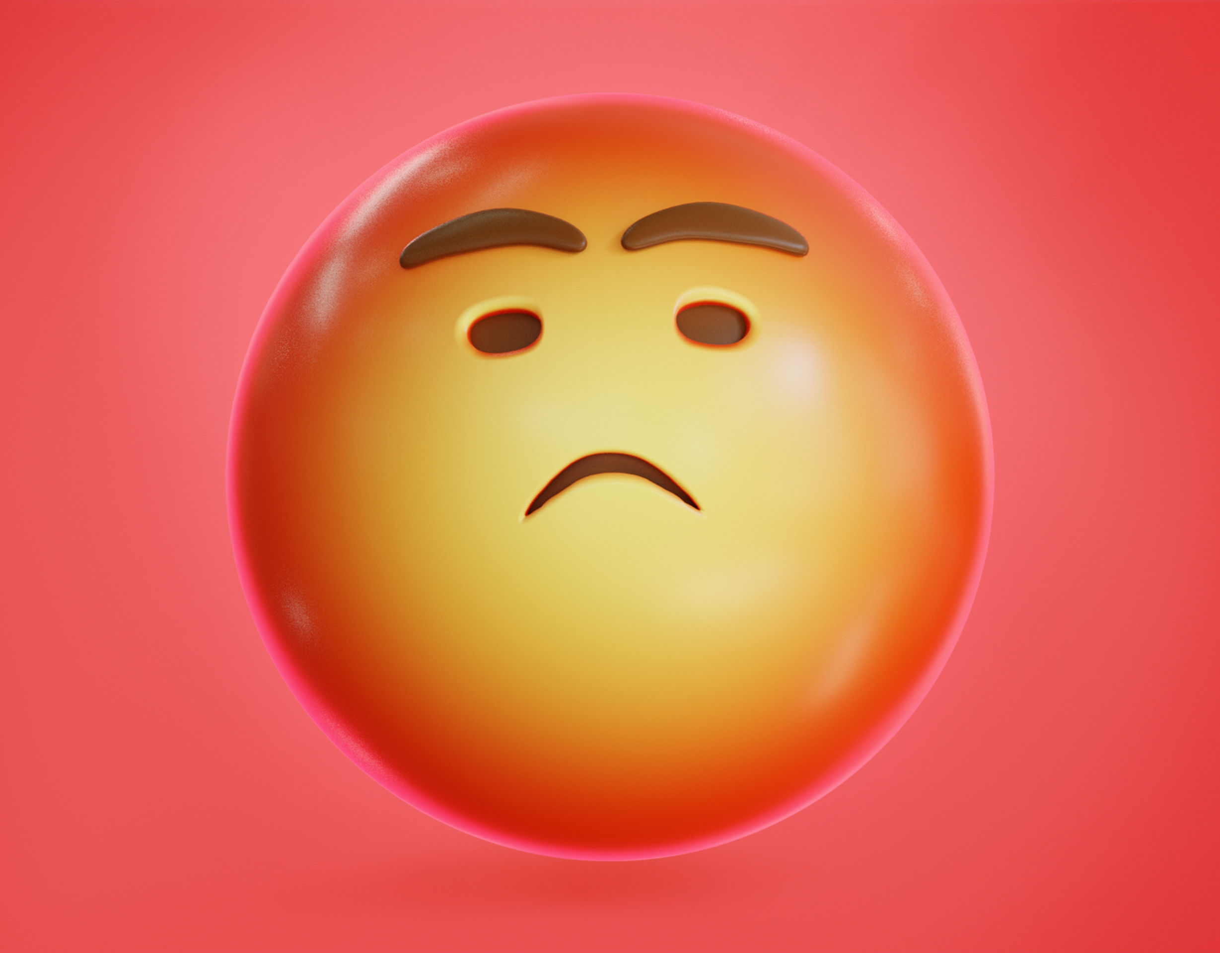 Mad face Animated Emoji Low-poly 3D model_9